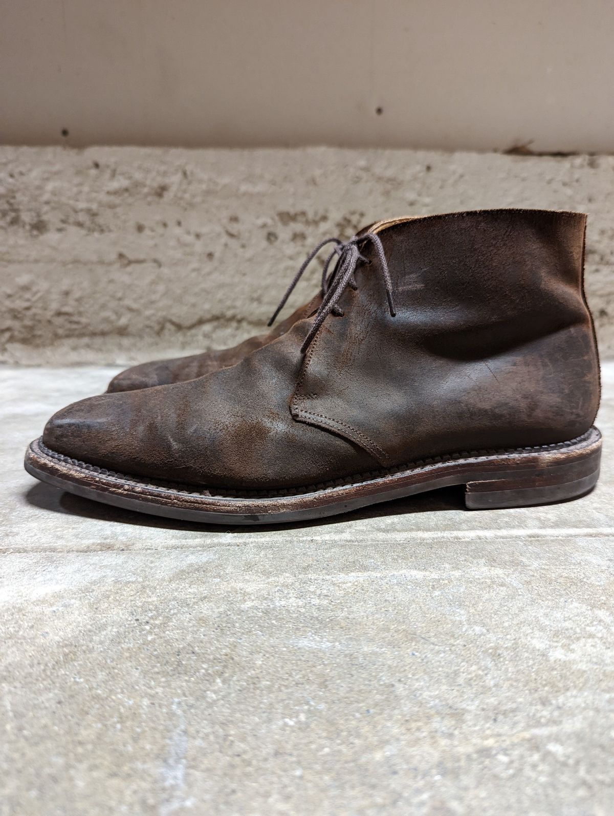 Photo by patinathunderdome on April 6, 2022 of the Crockett & Jones Molton in Dark Brown Roughout Suede.