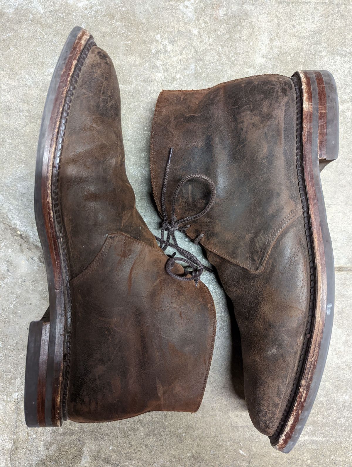 Photo by patinathunderdome on April 6, 2022 of the Crockett & Jones Molton in Dark Brown Roughout Suede.