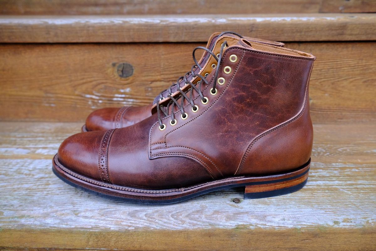 Photo by patinathunderdome on November 1, 2021 of the Viberg Service Boot in Horween Dark Rubber Dublin.