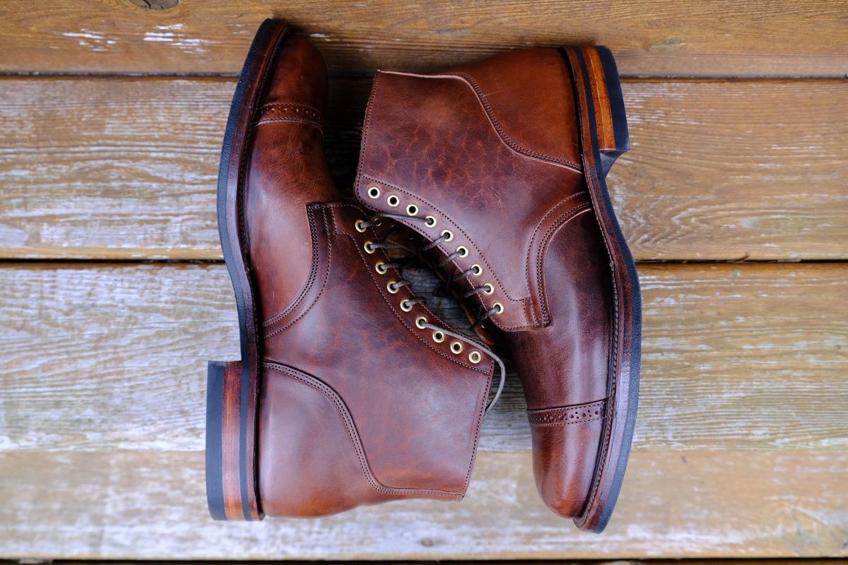 Photo by patinathunderdome on November 1, 2021 of the Viberg Service Boot in Horween Dark Rubber Dublin.