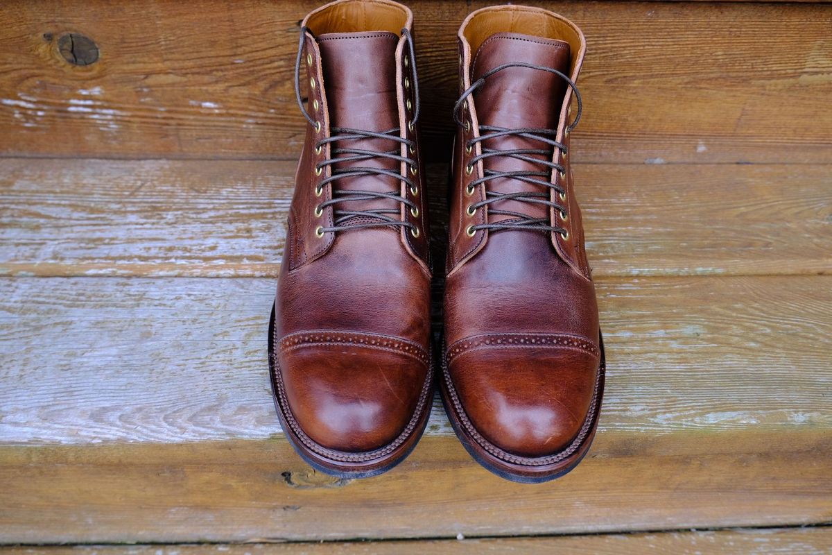 Photo by patinathunderdome on November 1, 2021 of the Viberg Service Boot in Horween Dark Rubber Dublin.