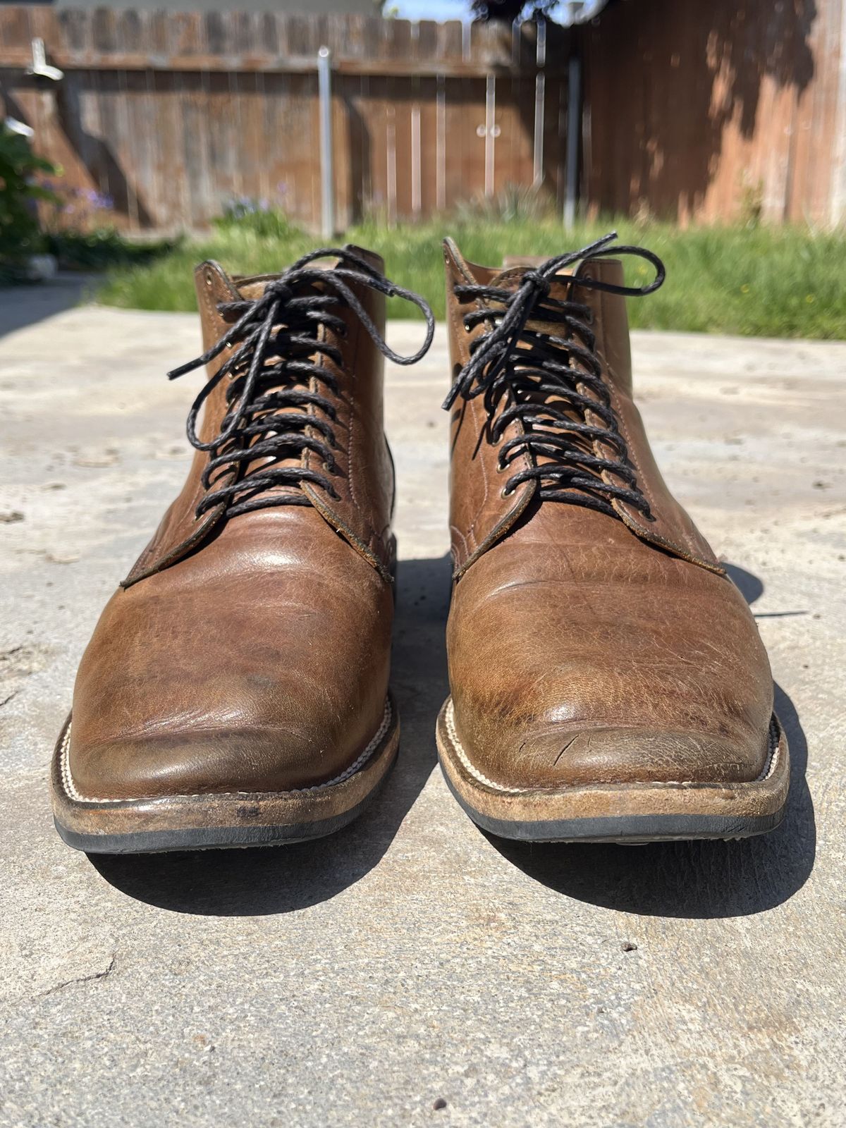 Photo by patinathunderdome on April 2, 2022 of the Viberg Service Boot in Maryam Honey Tanned Hosrehide.