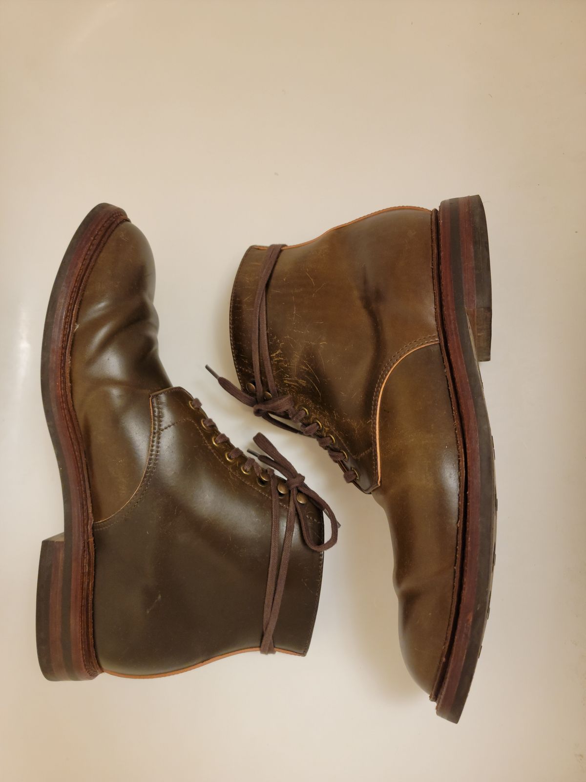 Photo by patinathunderdome on February 6, 2022 of the Grant Stone Edward Boot in Horween Maduro Shell Cordovan.