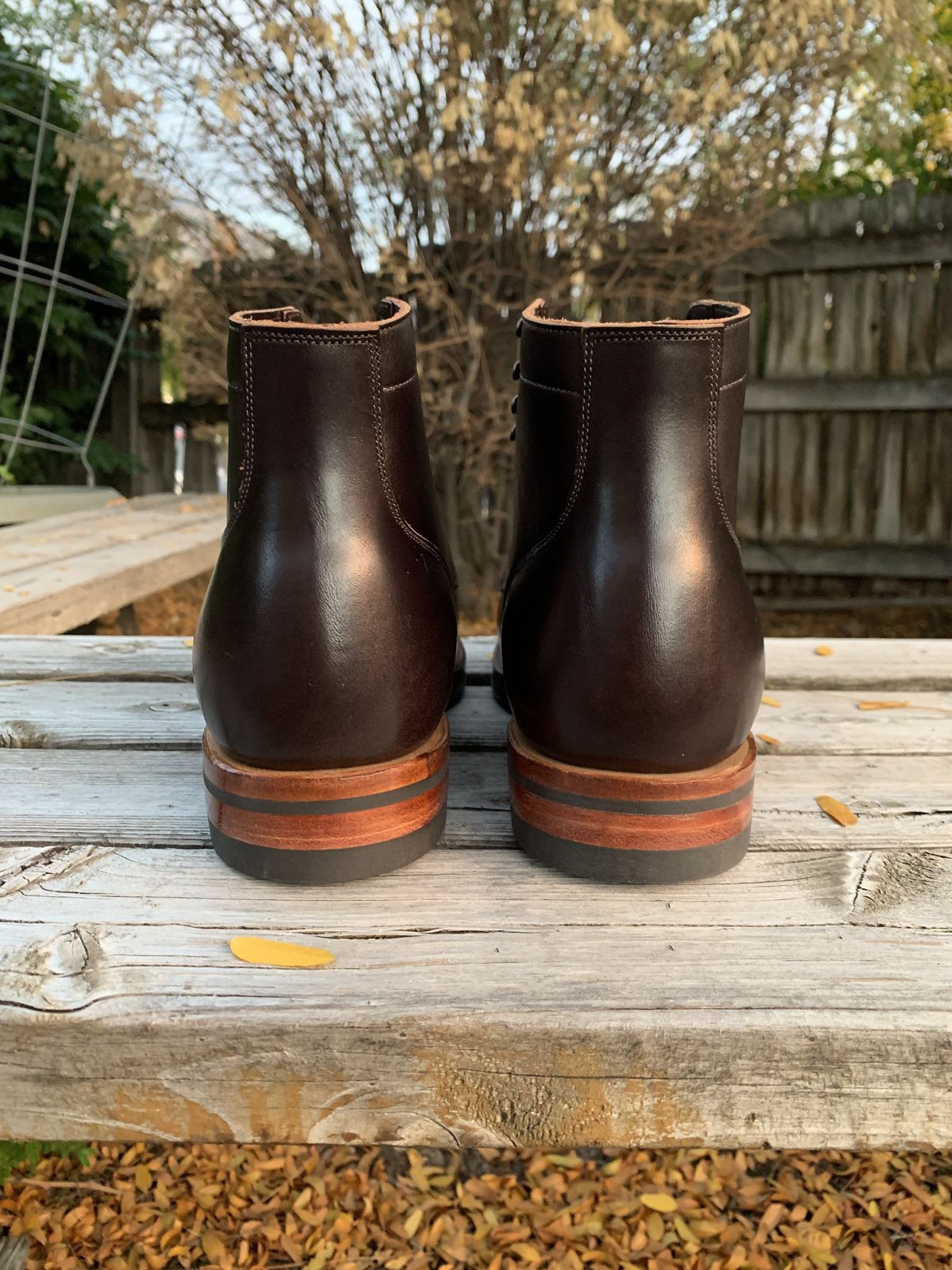 Photo by patinathunderdome on October 1, 2021 of the Viberg Service Boot in Horween Brown Wooly.