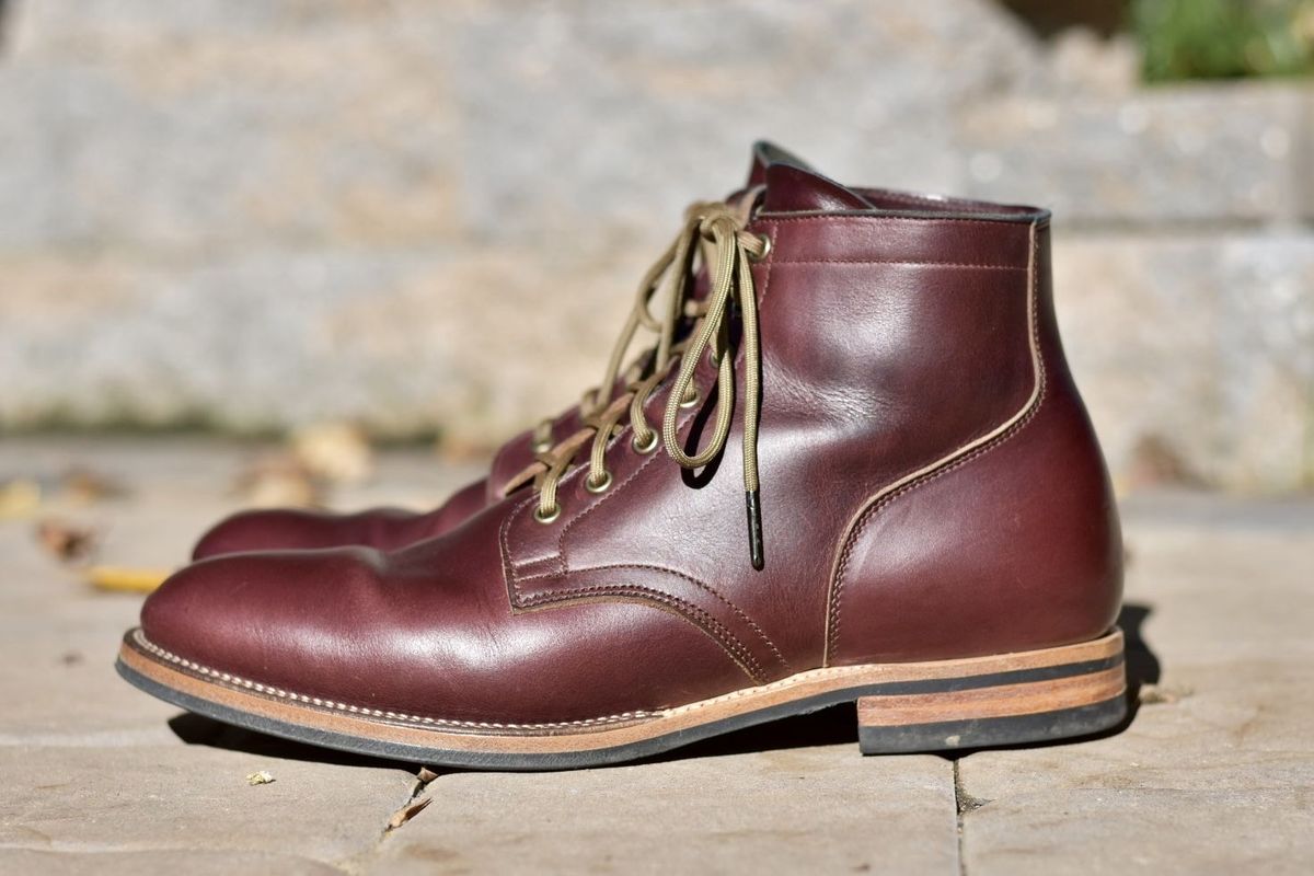 Photo by patinathunderdome on November 1, 2021 of the Viberg Service Boot in Horween Color 8 Chromexcel.