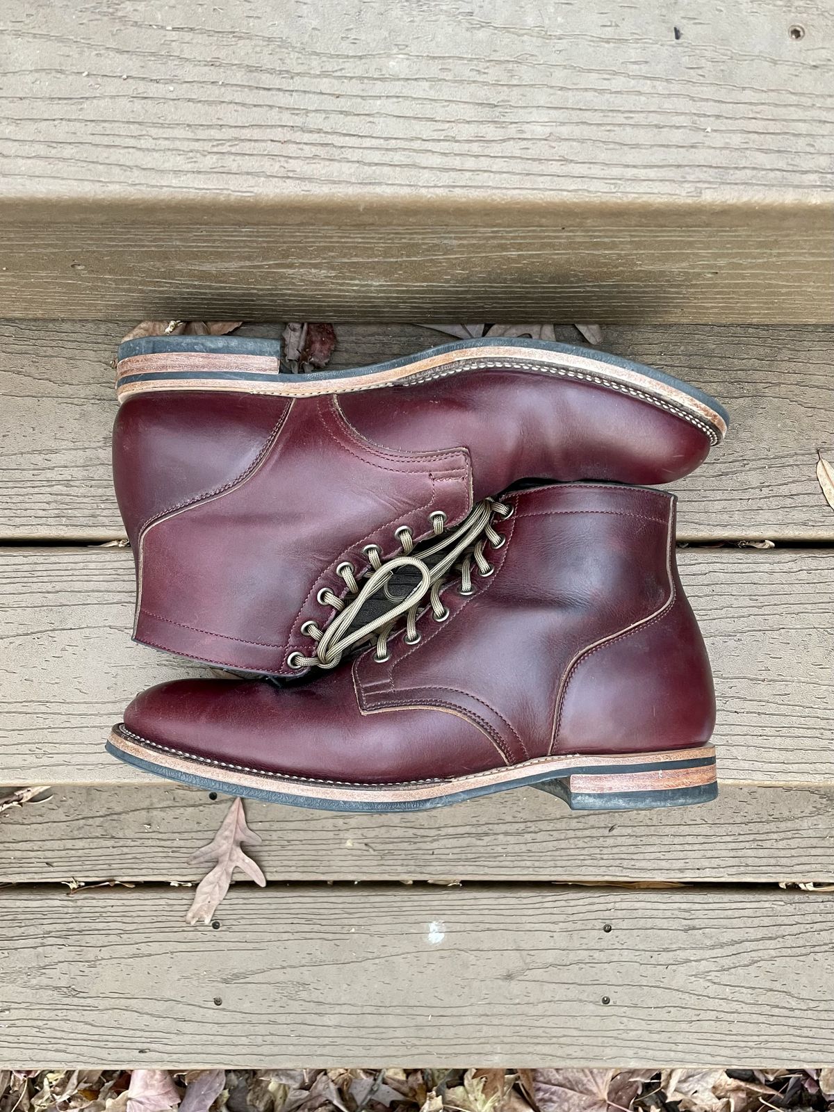 Photo by patinathunderdome on December 5, 2021 of the Viberg Service Boot in Horween Color 8 Chromexcel.