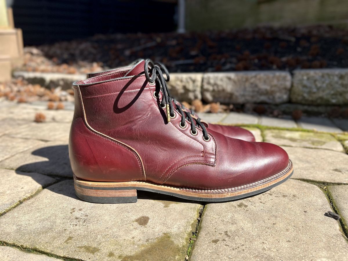 Photo by patinathunderdome on March 4, 2022 of the Viberg Service Boot in Horween Color 8 Chromexcel.