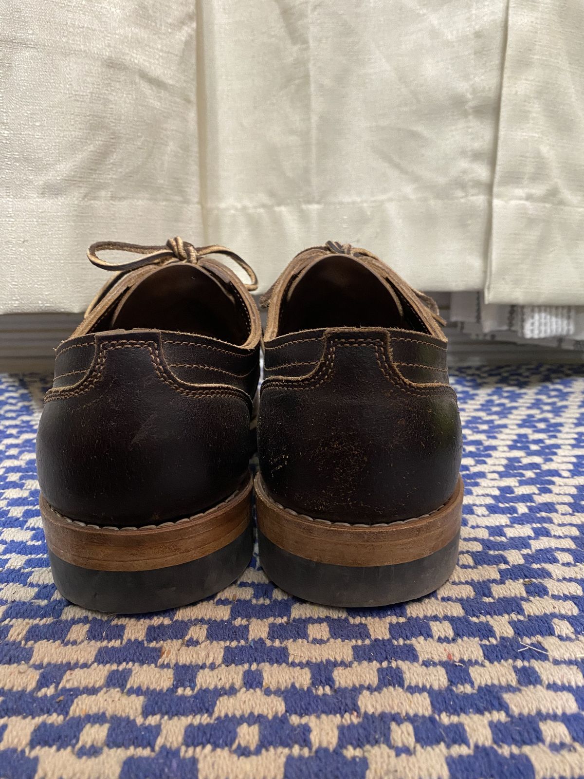 Photo by patinathunderdome on November 2, 2021 of the Truman Derby in Horween Java Waxed Flesh.