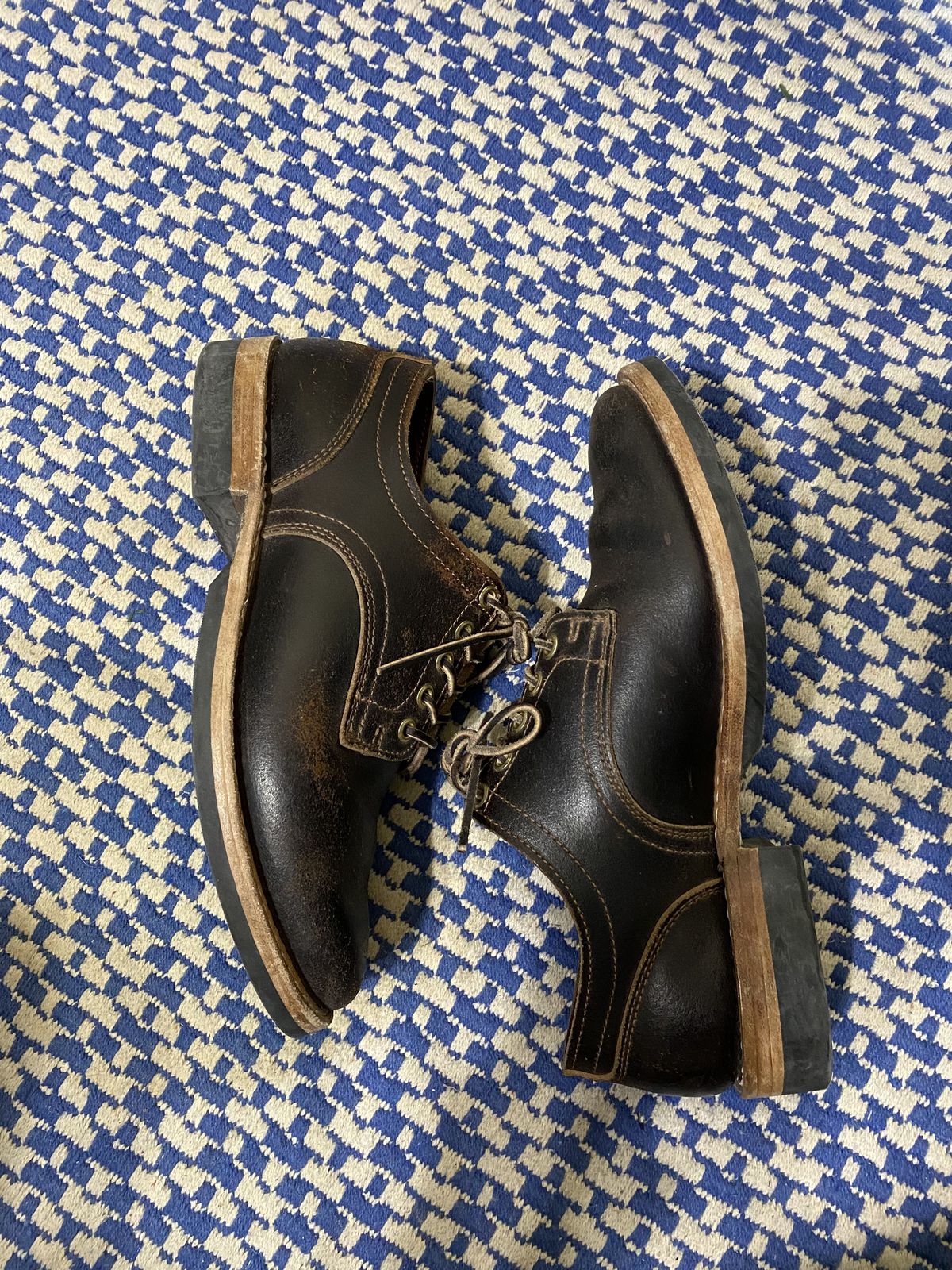 Photo by patinathunderdome on February 5, 2022 of the Truman Derby in Horween Java Waxed Flesh.