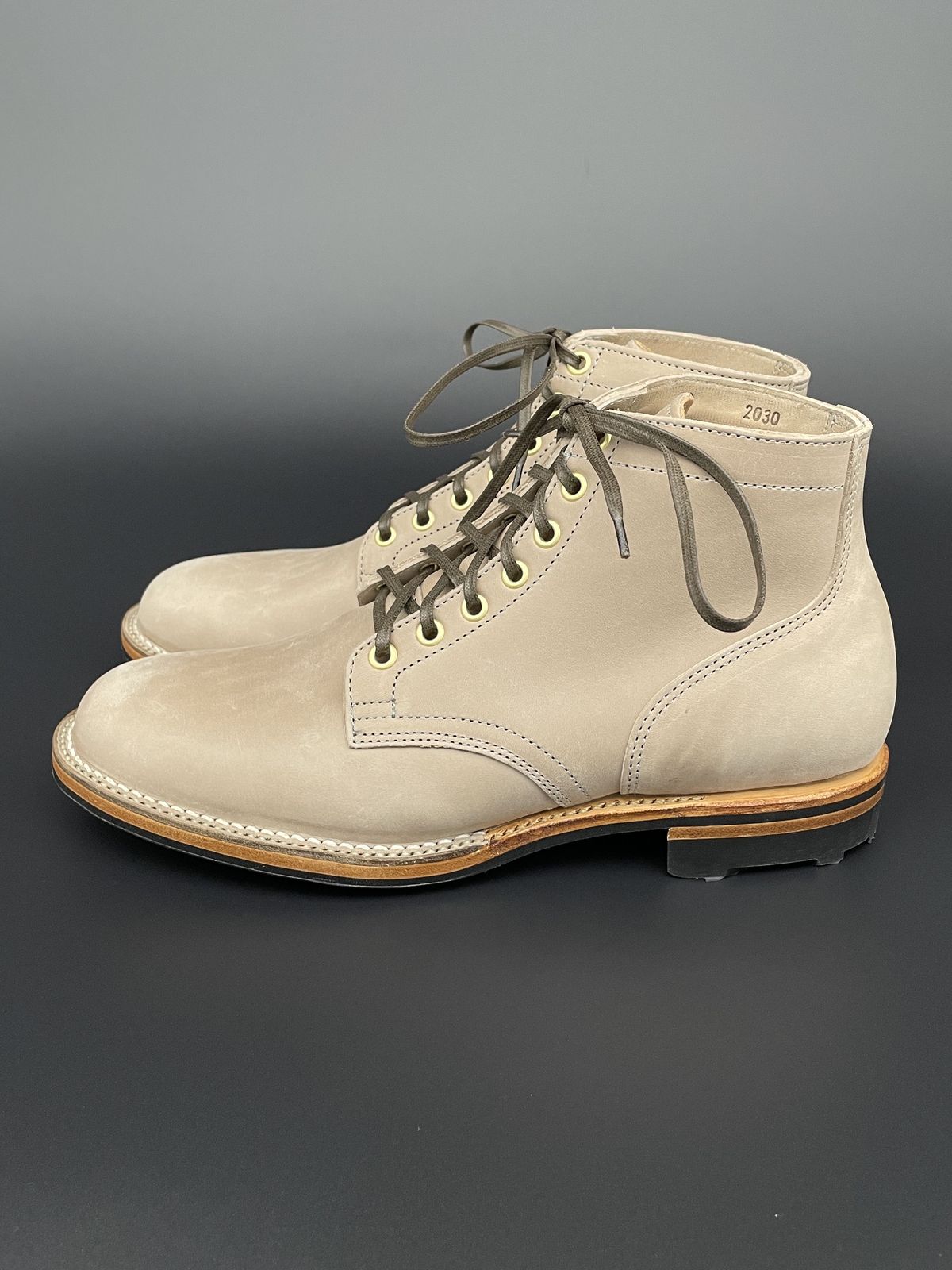 Photo by patinathunderdome on October 1, 2021 of the Viberg Service Boot in Maryam Fango Horsebutt.