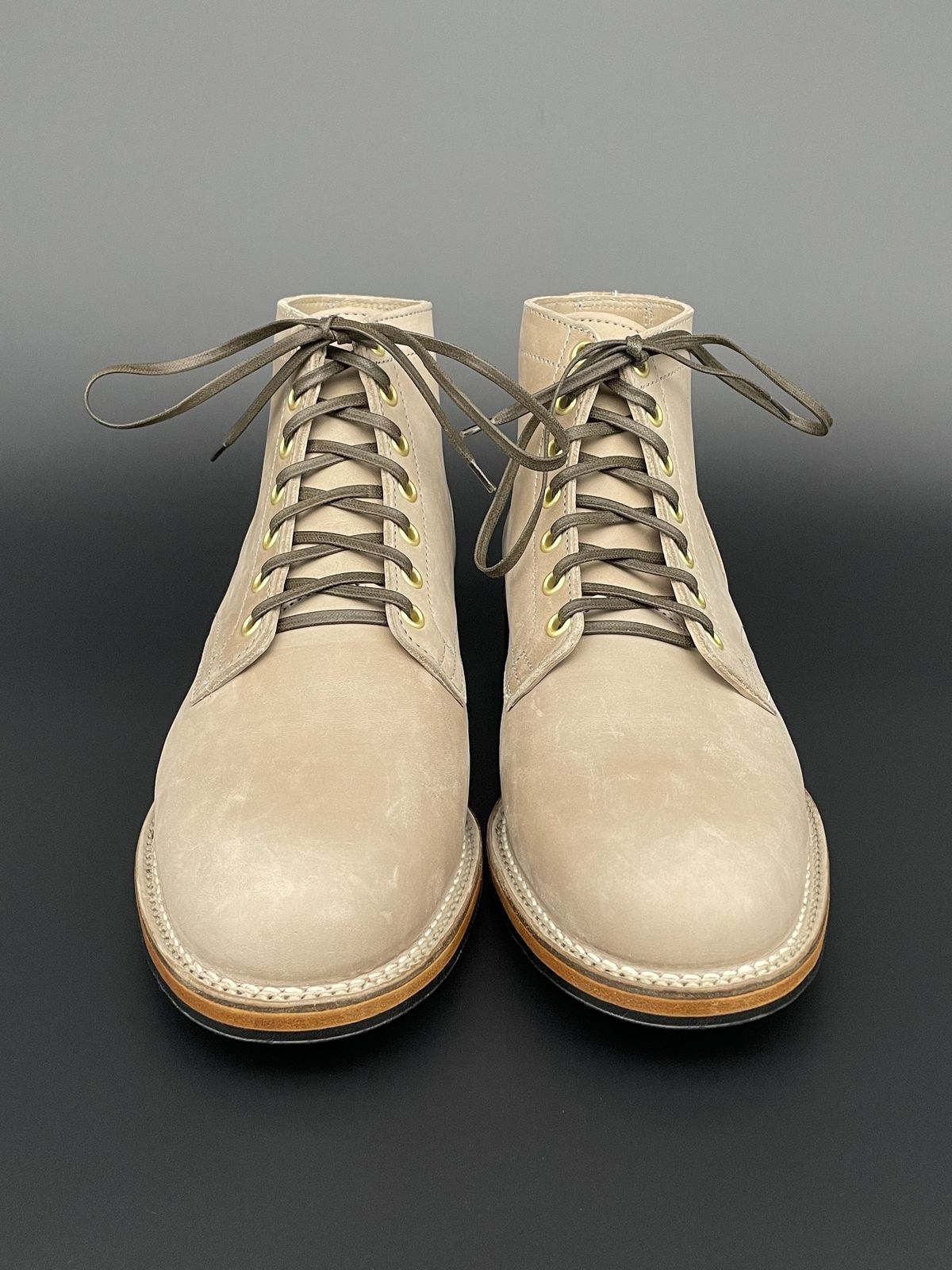 Photo by patinathunderdome on October 1, 2021 of the Viberg Service Boot in Maryam Fango Horsebutt.