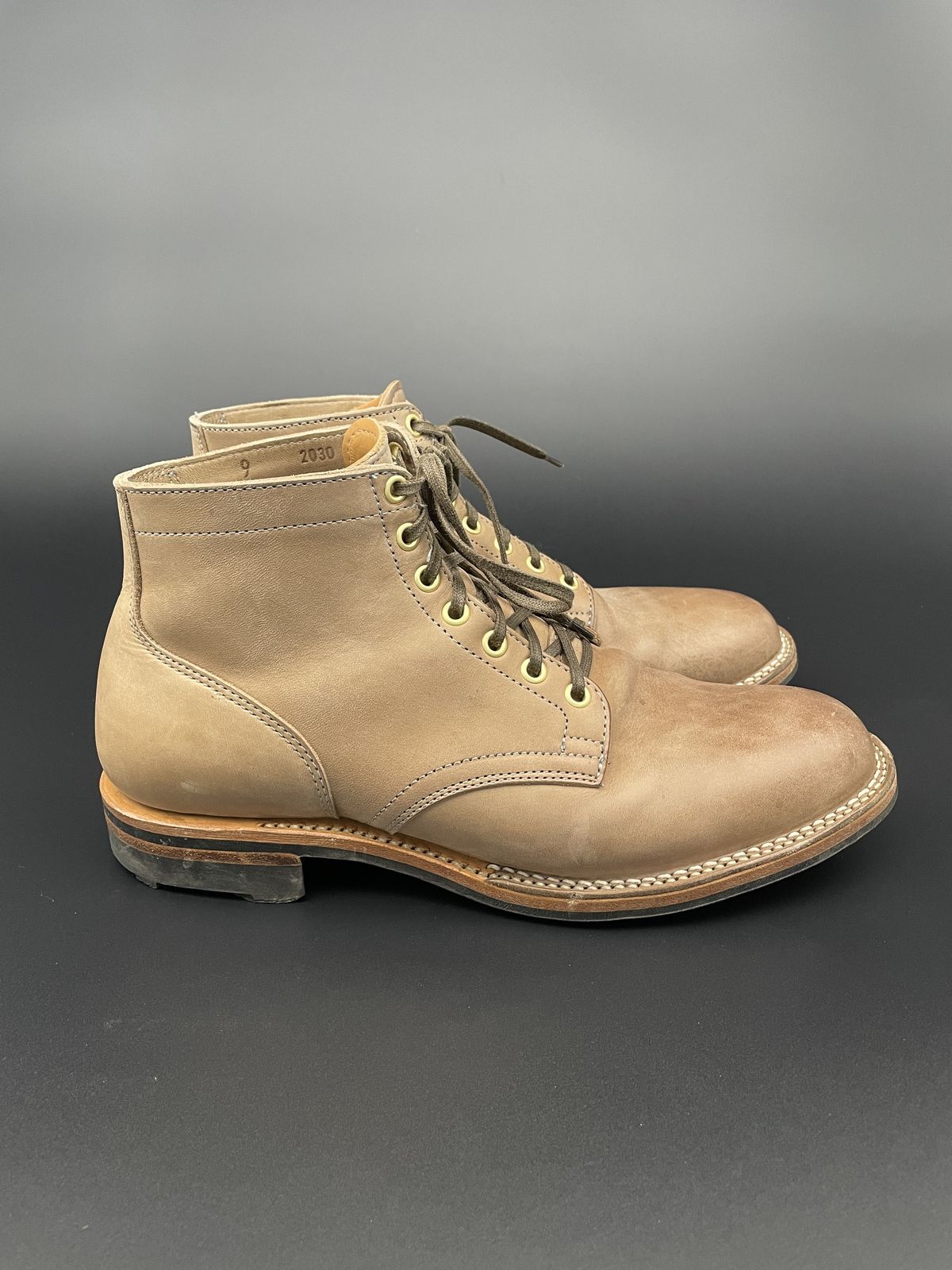 Photo by patinathunderdome on December 5, 2021 of the Viberg Service Boot in Maryam Fango Horsebutt.