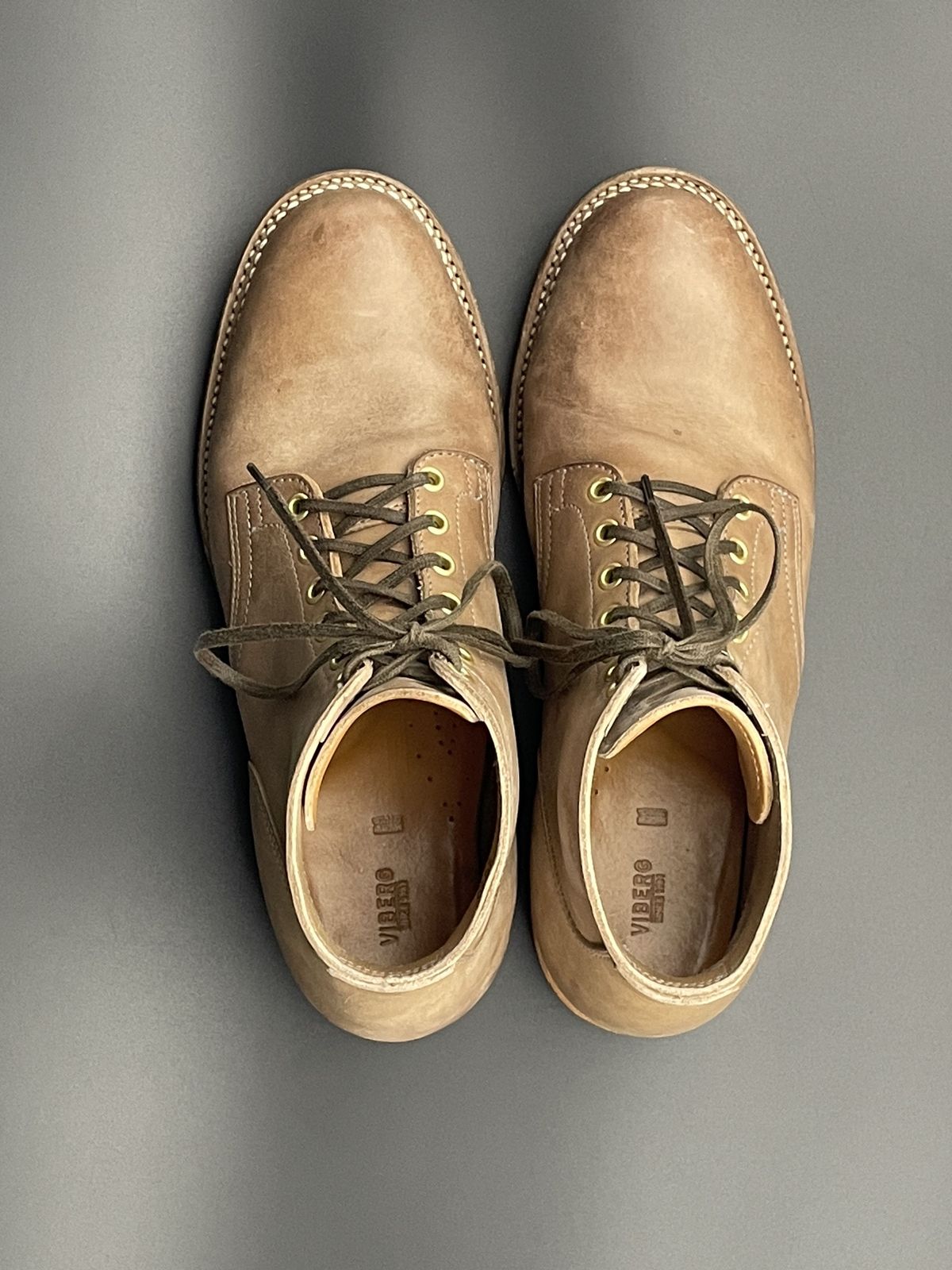 Photo by patinathunderdome on December 5, 2021 of the Viberg Service Boot in Maryam Fango Horsebutt.