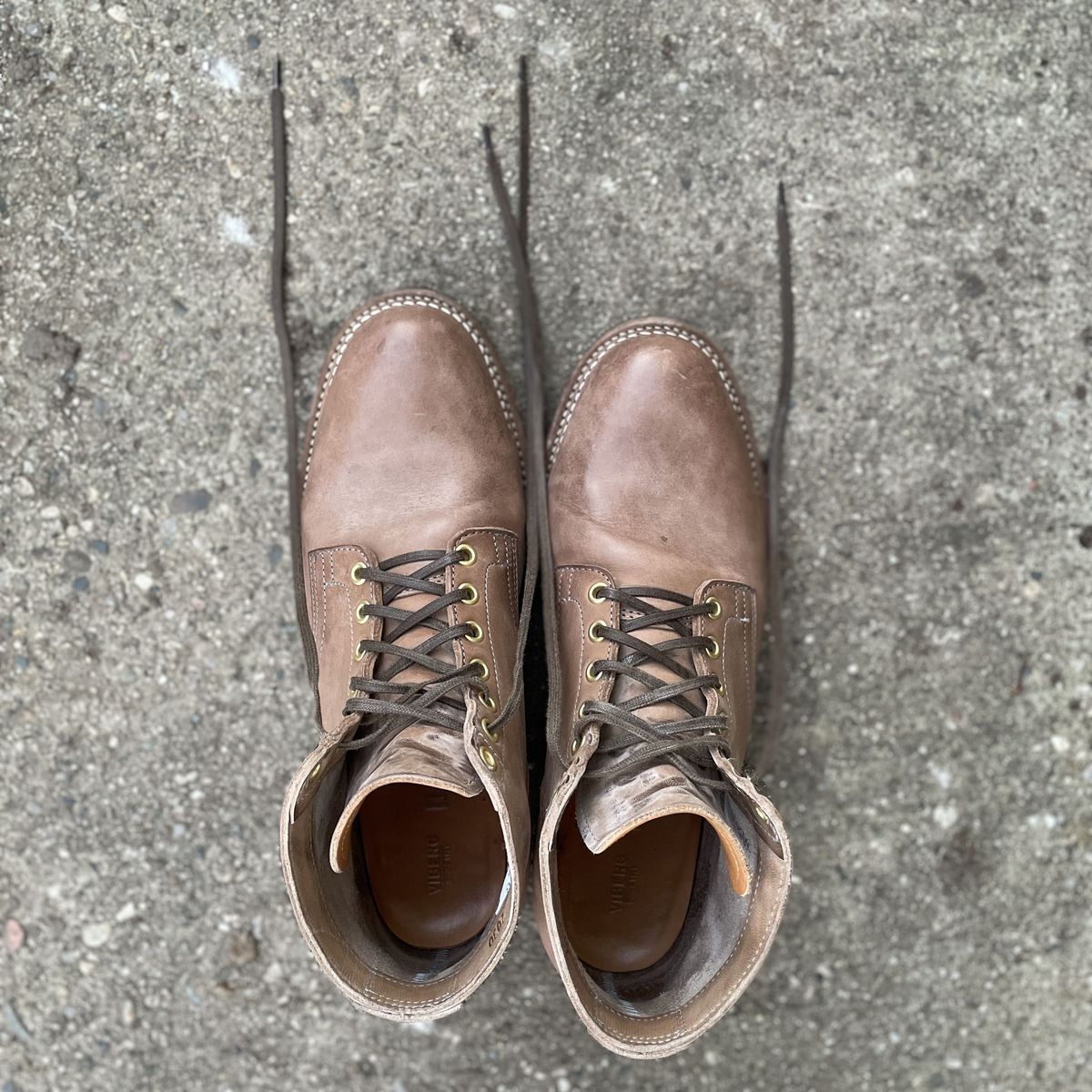 Photo by patinathunderdome on December 5, 2021 of the Viberg Service Boot in Maryam Fango Horsebutt.