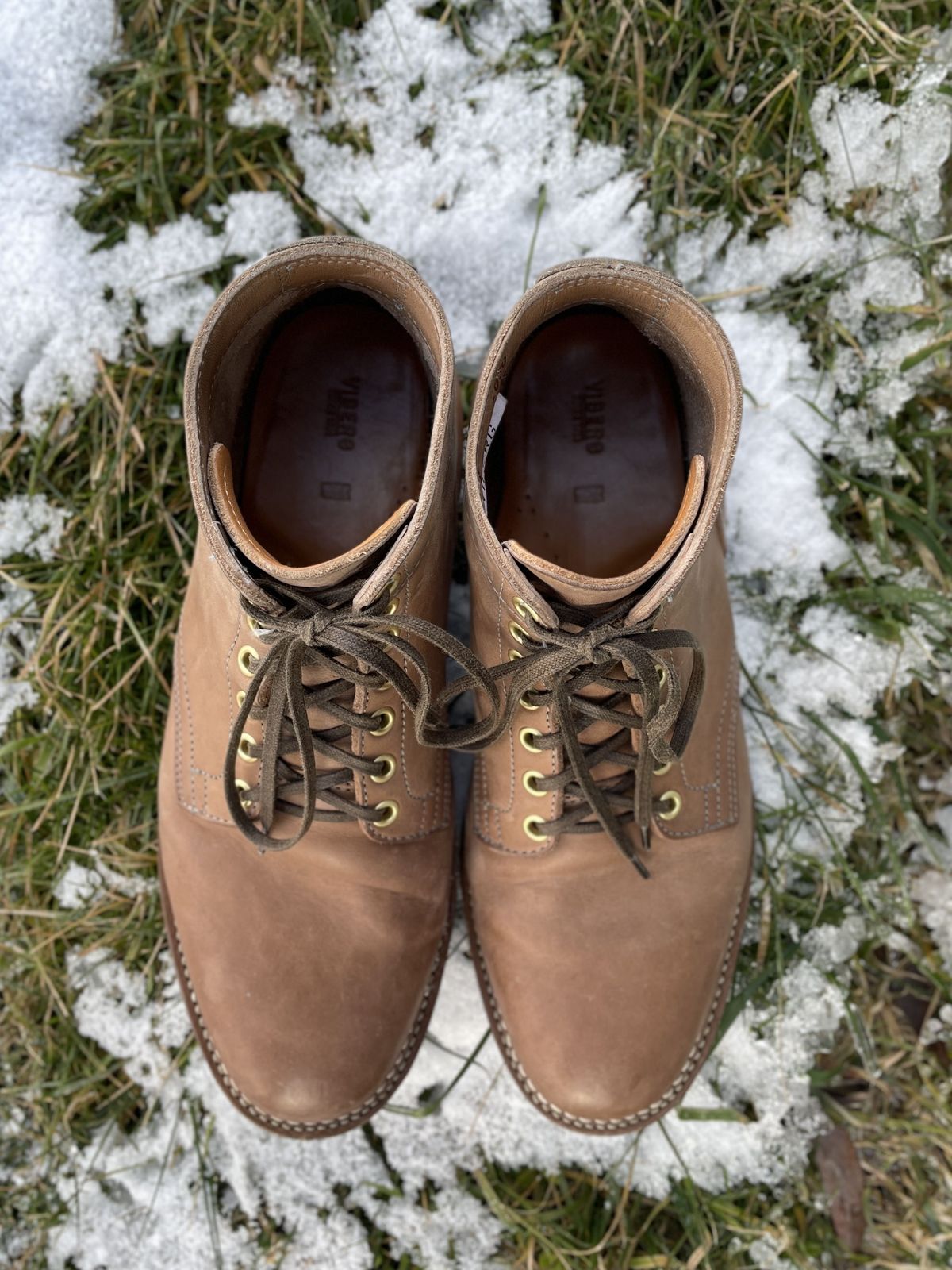 Photo by patinathunderdome on January 4, 2022 of the Viberg Service Boot in Maryam Fango Horsebutt.