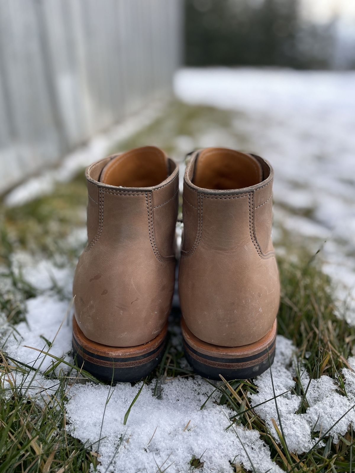 Photo by patinathunderdome on January 4, 2022 of the Viberg Service Boot in Maryam Fango Horsebutt.