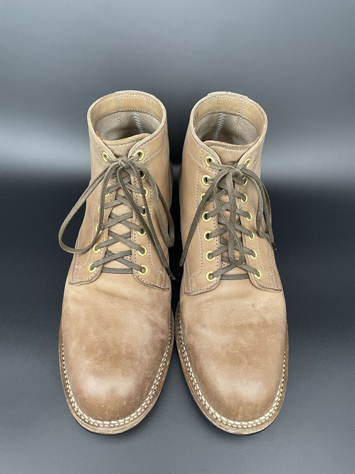 Photo by patinathunderdome on February 4, 2022 of the Viberg Service Boot in Maryam Fango Horsebutt.