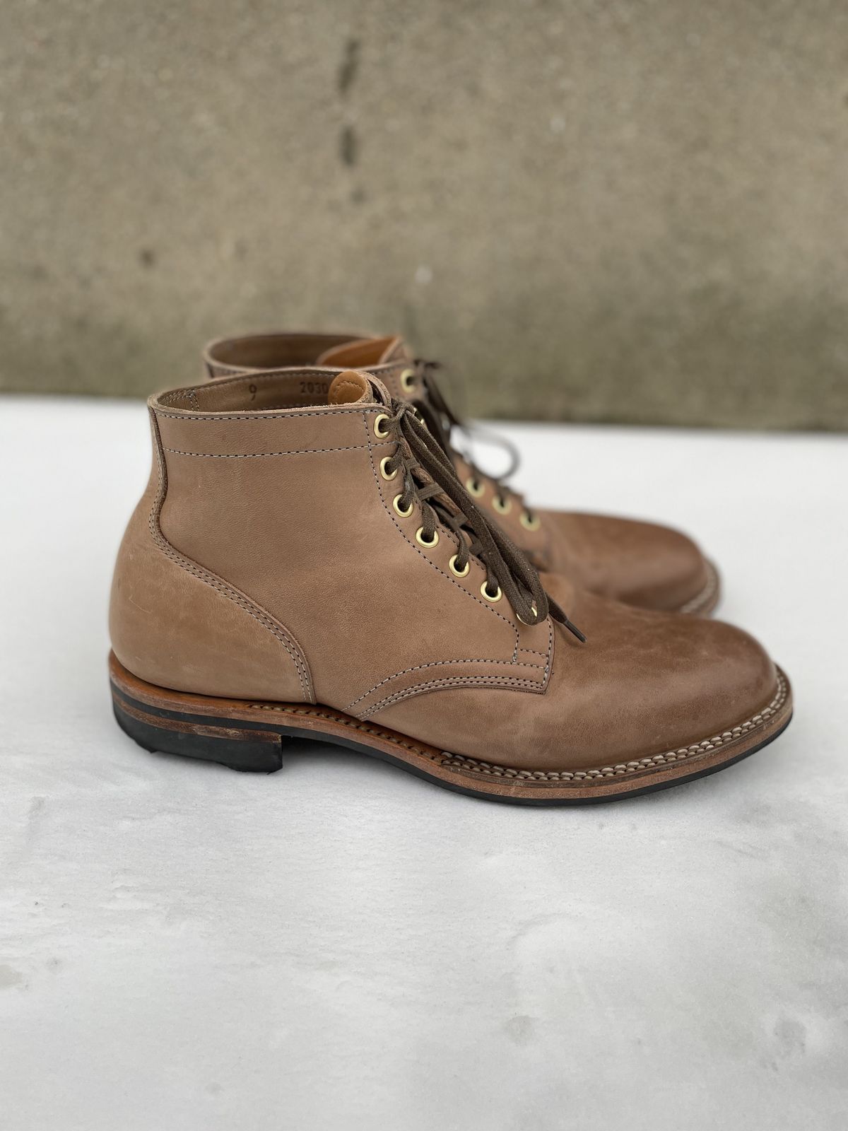 Photo by patinathunderdome on February 4, 2022 of the Viberg Service Boot in Maryam Fango Horsebutt.