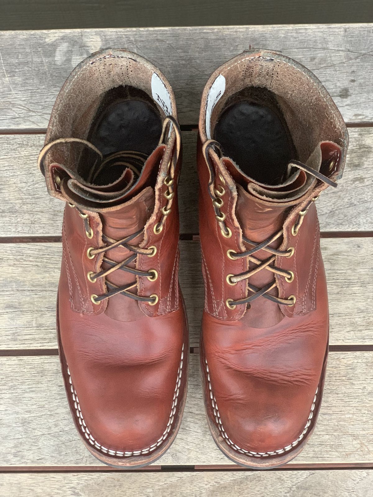 Photo by patinathunderdome on November 1, 2021 of the Nicks Prospector in Wickett & Craig Tan Oiled Latigo.