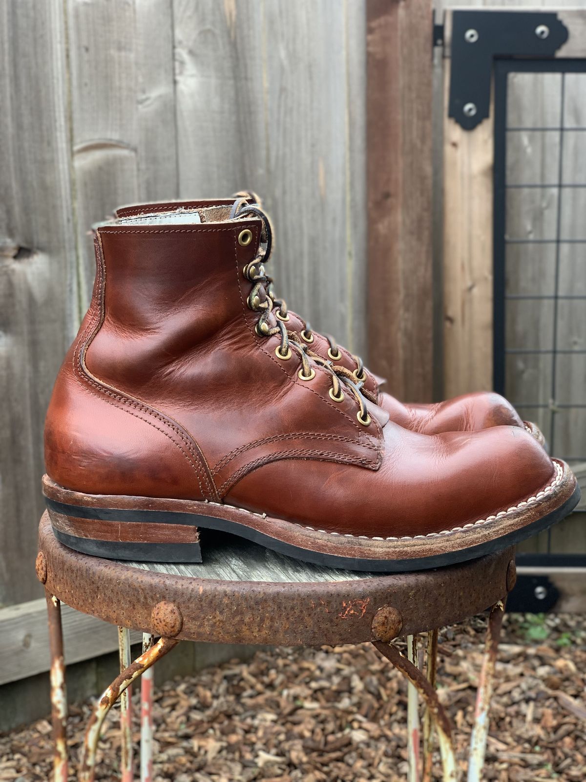 Photo by patinathunderdome on February 3, 2022 of the Nicks Prospector in Wickett & Craig Tan Oiled Latigo.