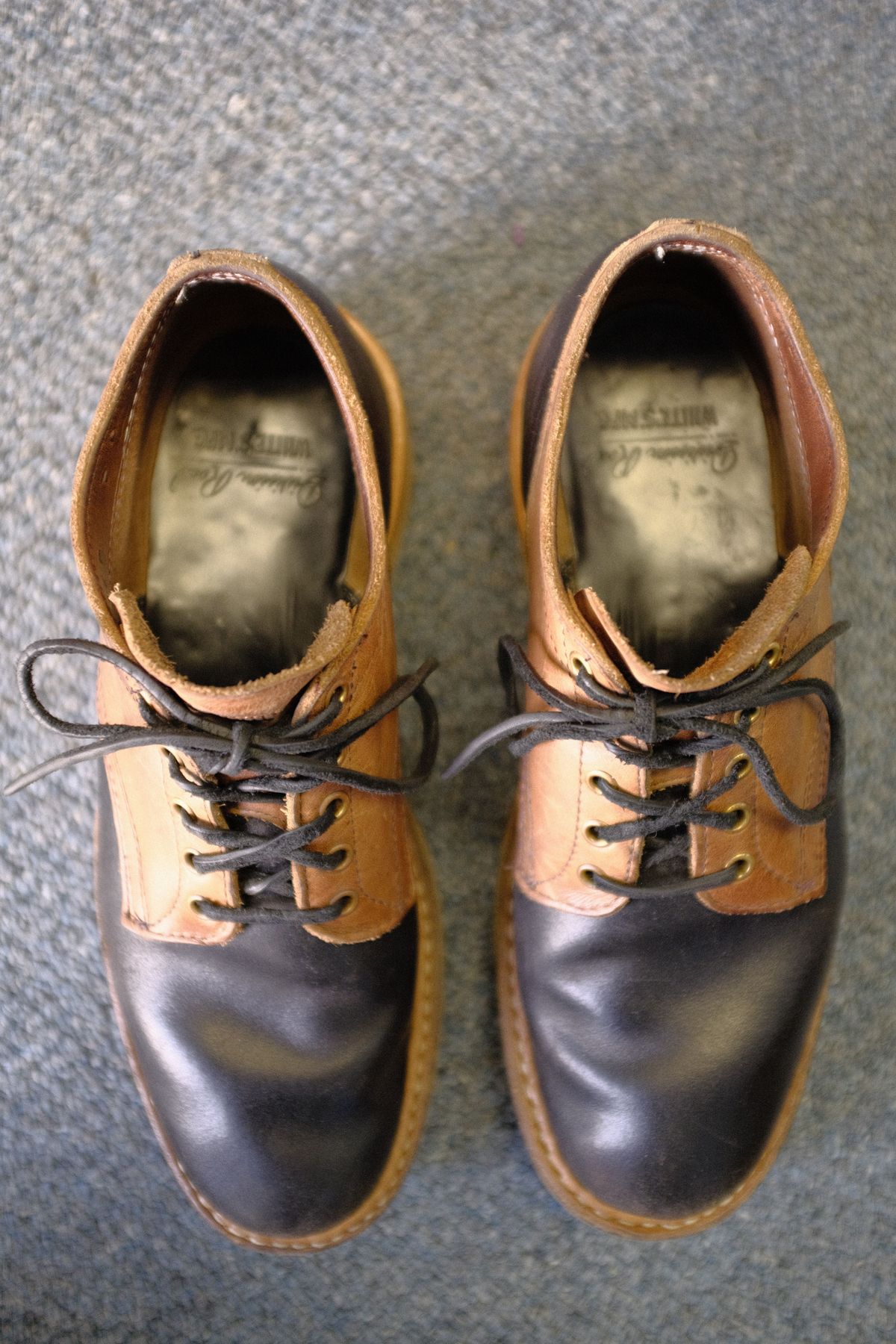 Photo by patinathunderdome on November 6, 2021 of the White's Oxford in Horween Natural Waxed Flesh.