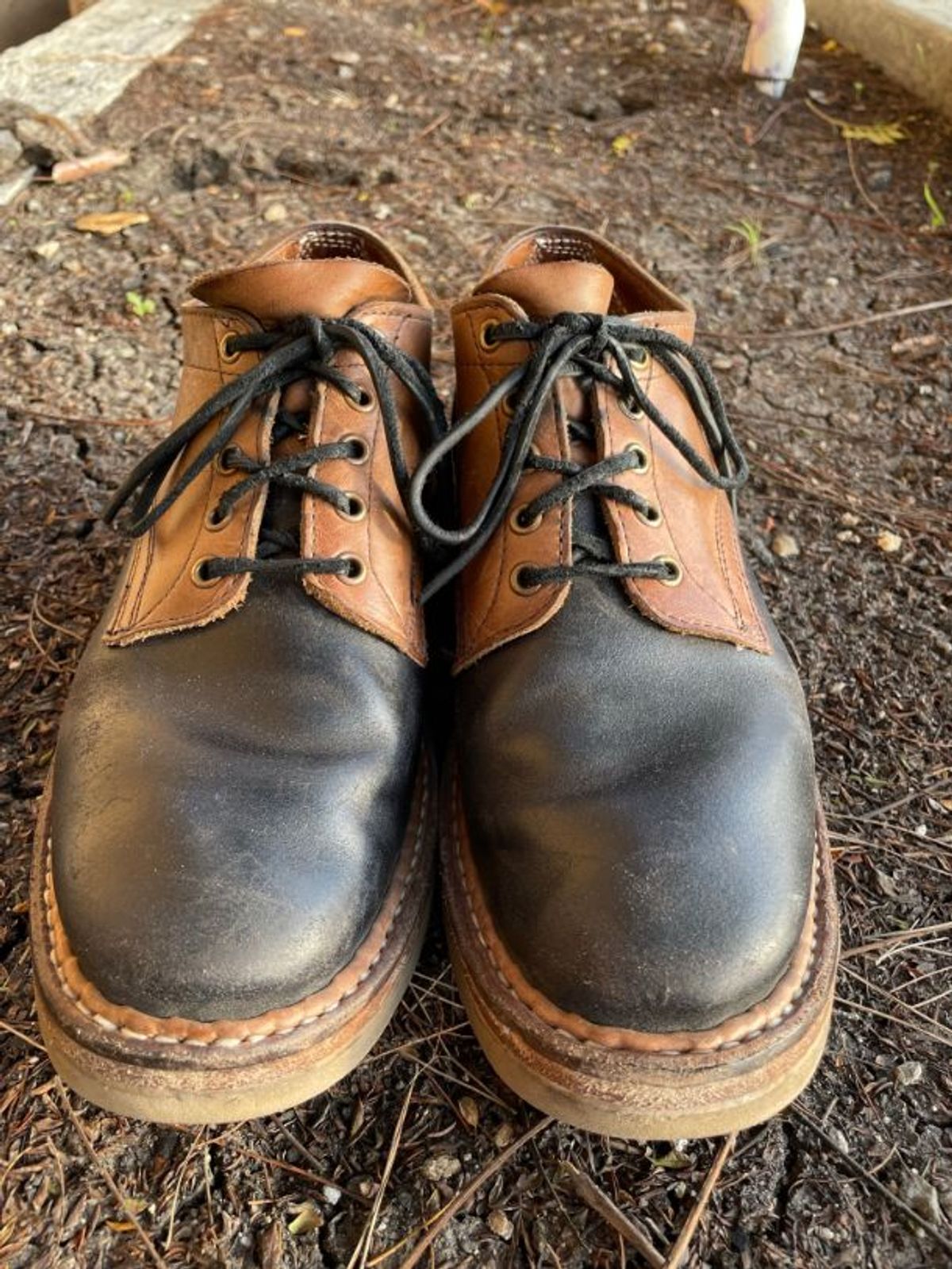 Photo by patinathunderdome on January 6, 2022 of the White's Oxford in Horween Natural Waxed Flesh.
