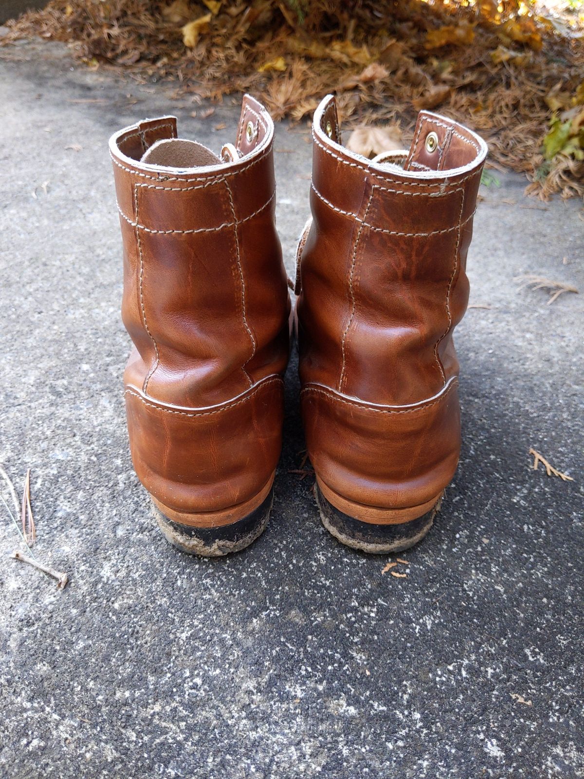Photo by patinathunderdome on December 5, 2021 of the Self-Made in Horween Coppertone Chromexcel.