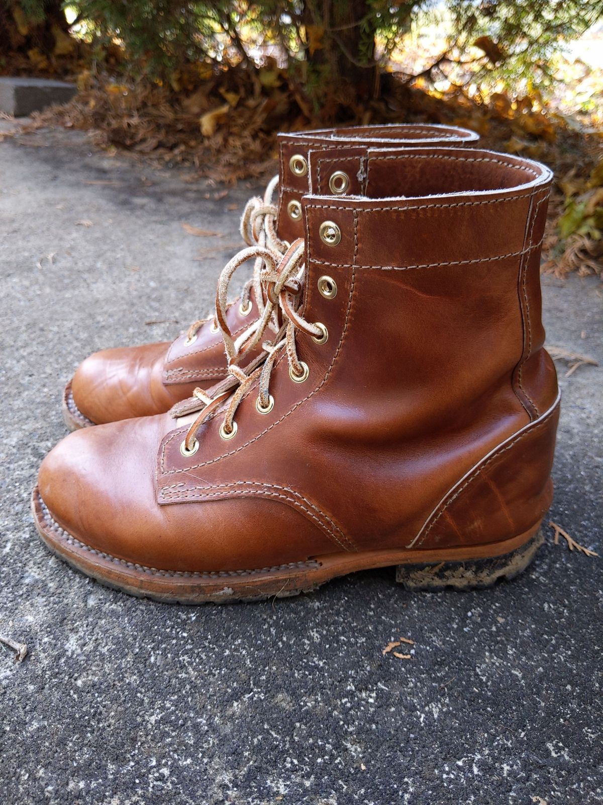 Photo by patinathunderdome on December 5, 2021 of the Self-Made in Horween Coppertone Chromexcel.