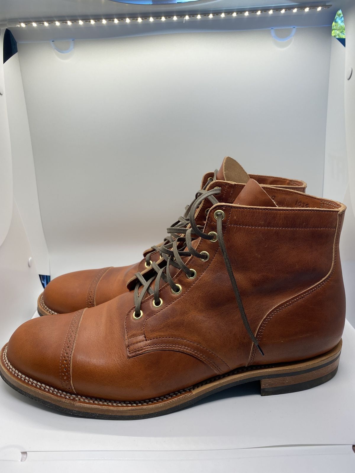 Photo by patinathunderdome on September 30, 2021 of the Viberg Service Boot in Horween Spice Dublin.