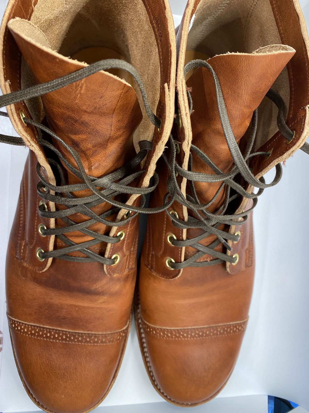 Photo by patinathunderdome on September 30, 2021 of the Viberg Service Boot in Horween Spice Dublin.