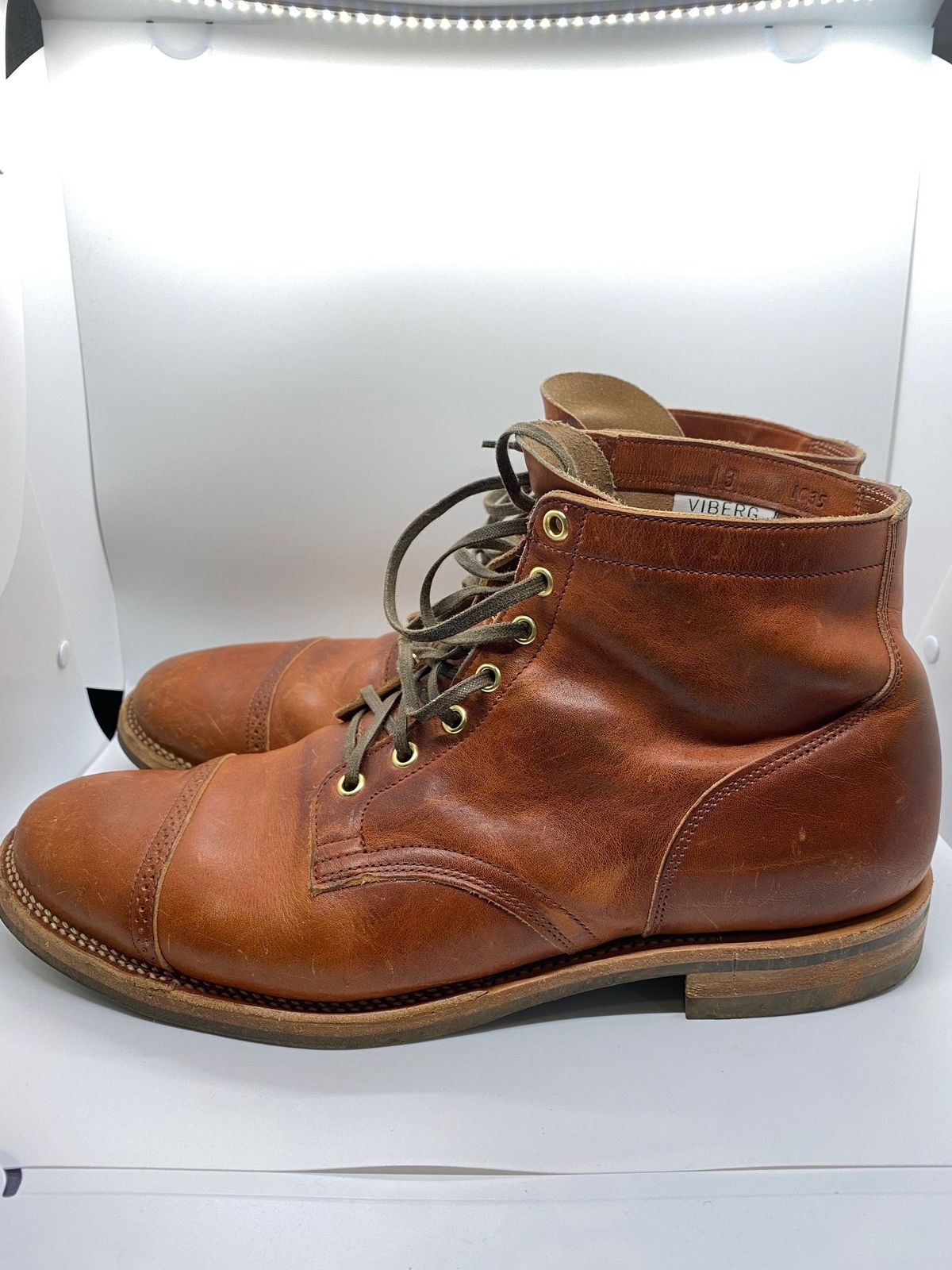 Photo by patinathunderdome on December 1, 2021 of the Viberg Service Boot in Horween Spice Dublin.