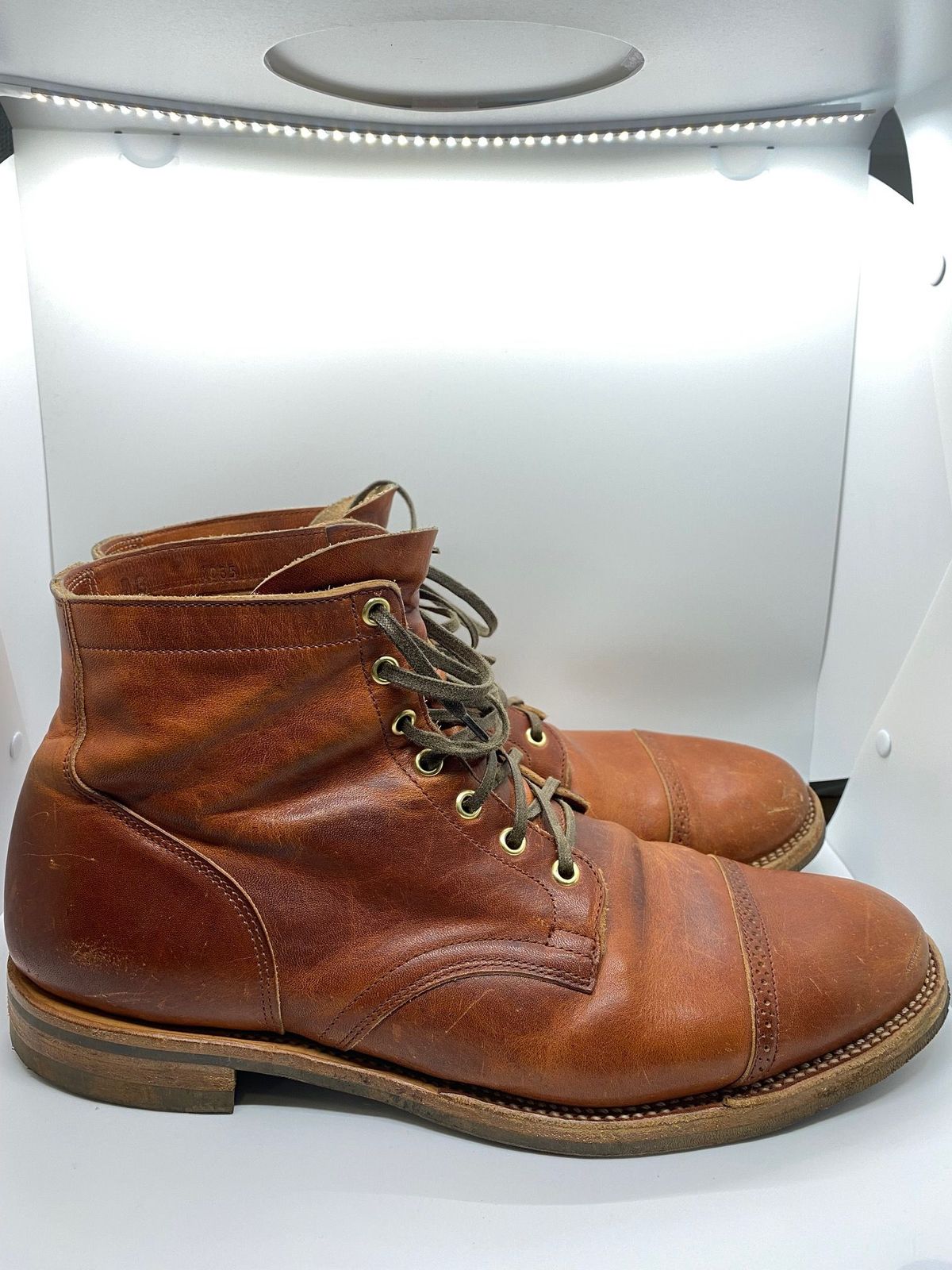 Photo by patinathunderdome on December 1, 2021 of the Viberg Service Boot in Horween Spice Dublin.