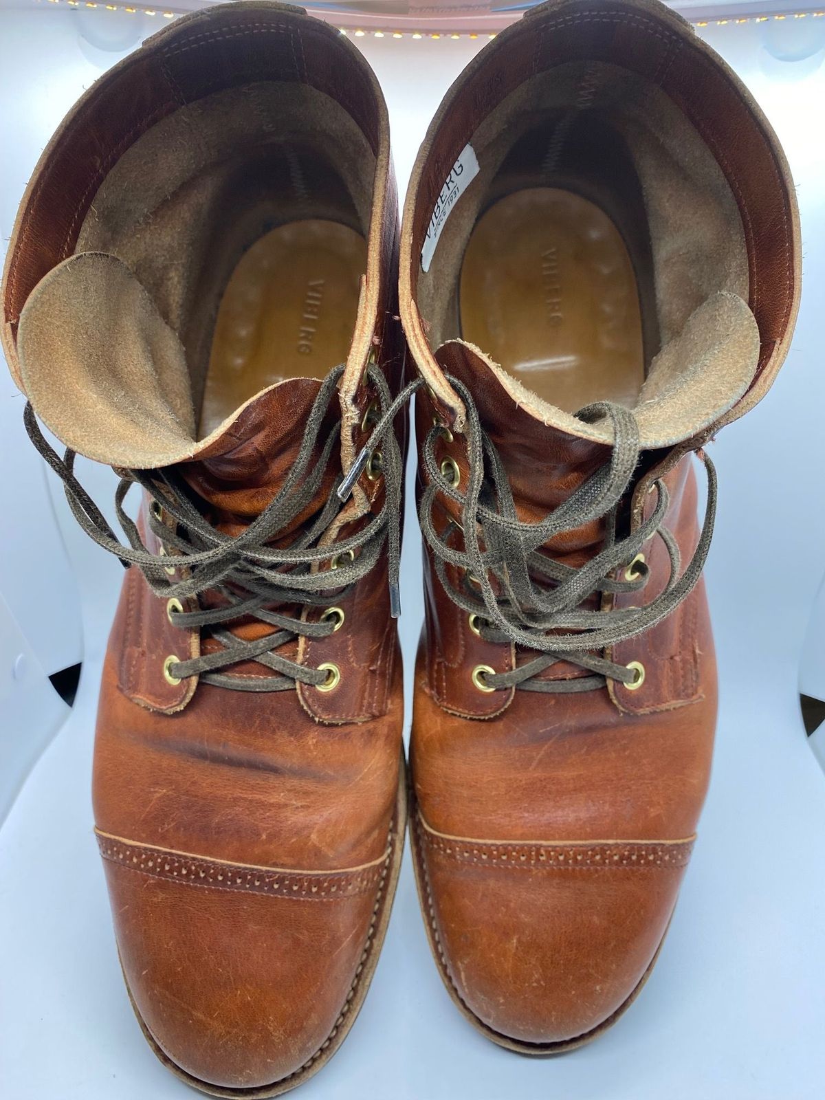 Photo by patinathunderdome on December 1, 2021 of the Viberg Service Boot in Horween Spice Dublin.
