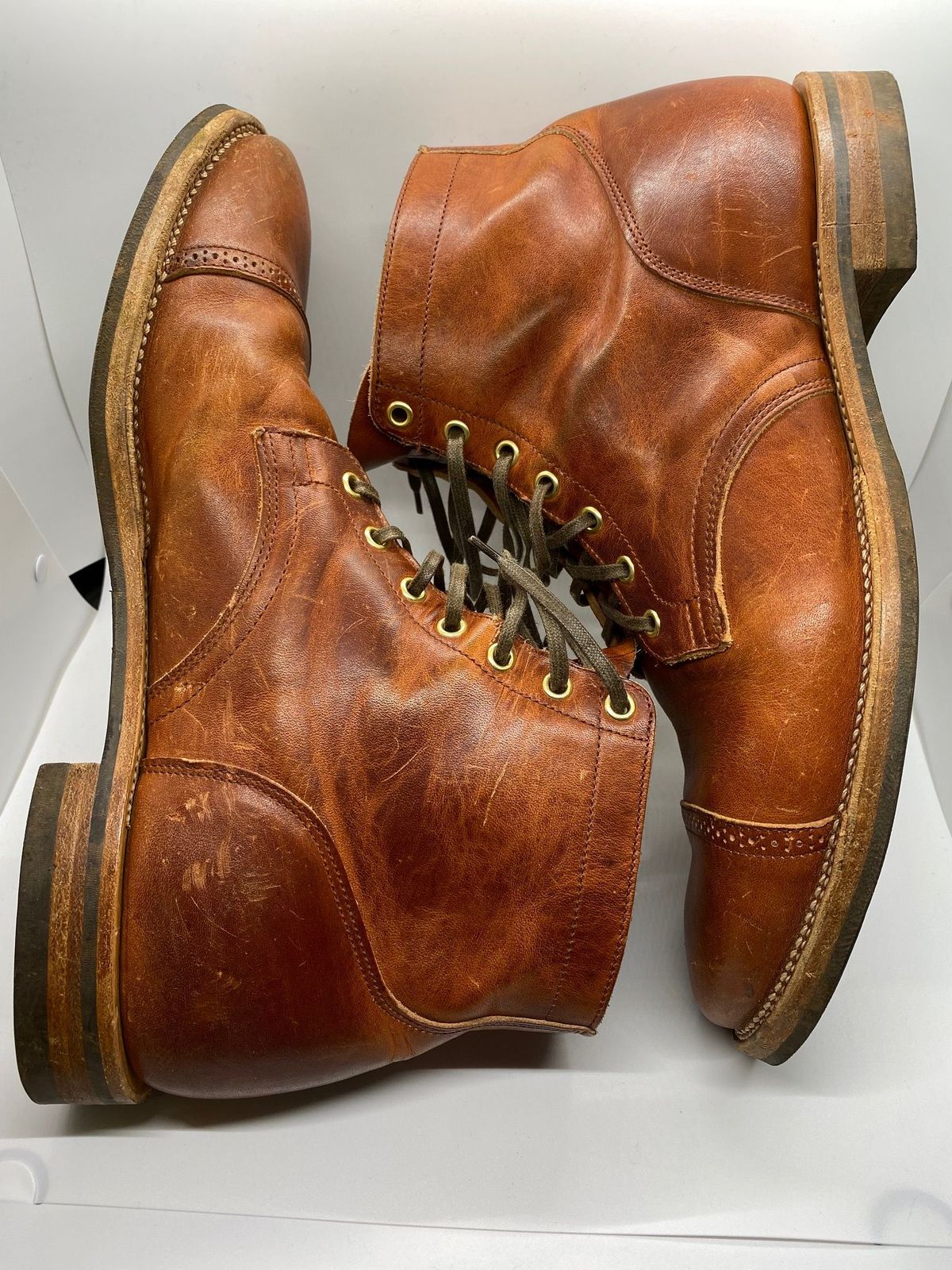Photo by patinathunderdome on December 1, 2021 of the Viberg Service Boot in Horween Spice Dublin.