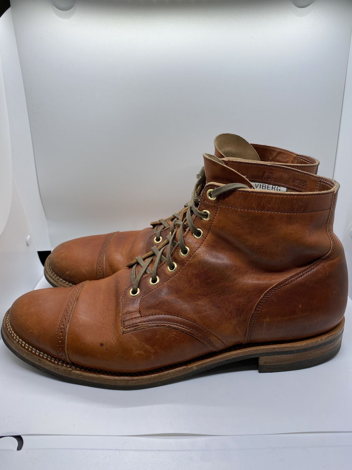 Photo by patinathunderdome on January 2, 2022 of the Viberg Service Boot in Horween Spice Dublin.