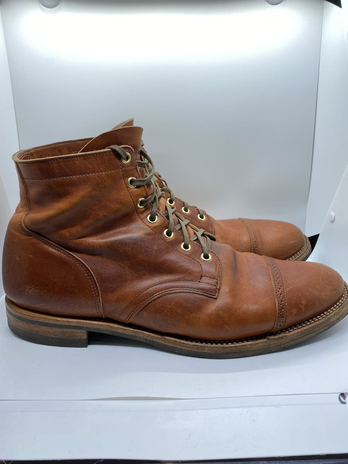 Photo by patinathunderdome on January 2, 2022 of the Viberg Service Boot in Horween Spice Dublin.