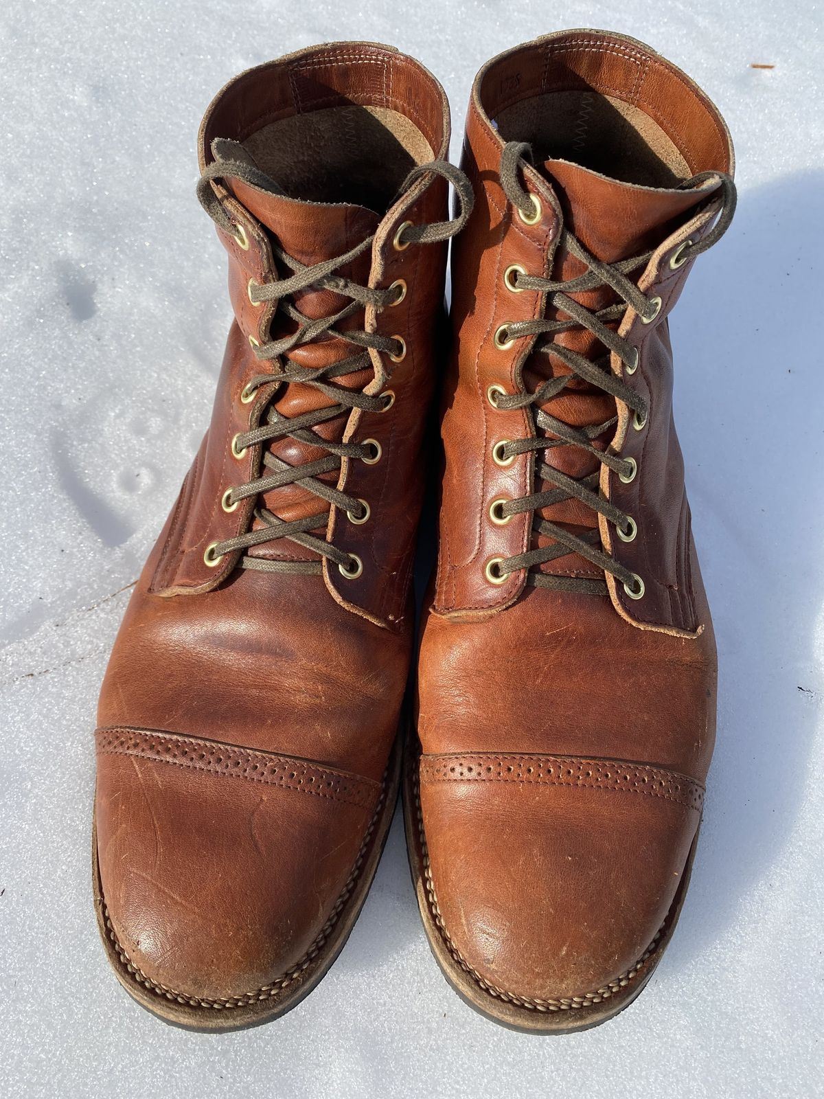 Photo by patinathunderdome on February 1, 2022 of the Viberg Service Boot in Horween Spice Dublin.