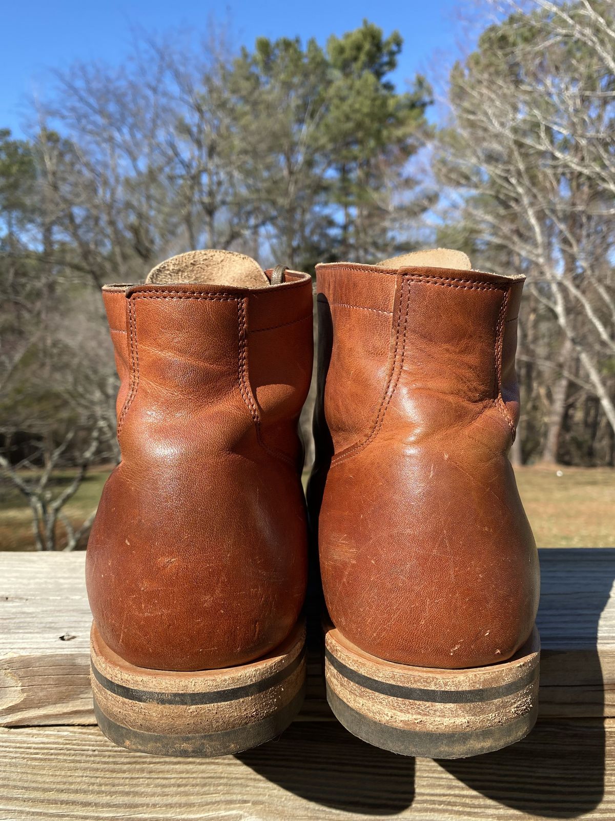 Photo by patinathunderdome on March 1, 2022 of the Viberg Service Boot in Horween Spice Dublin.