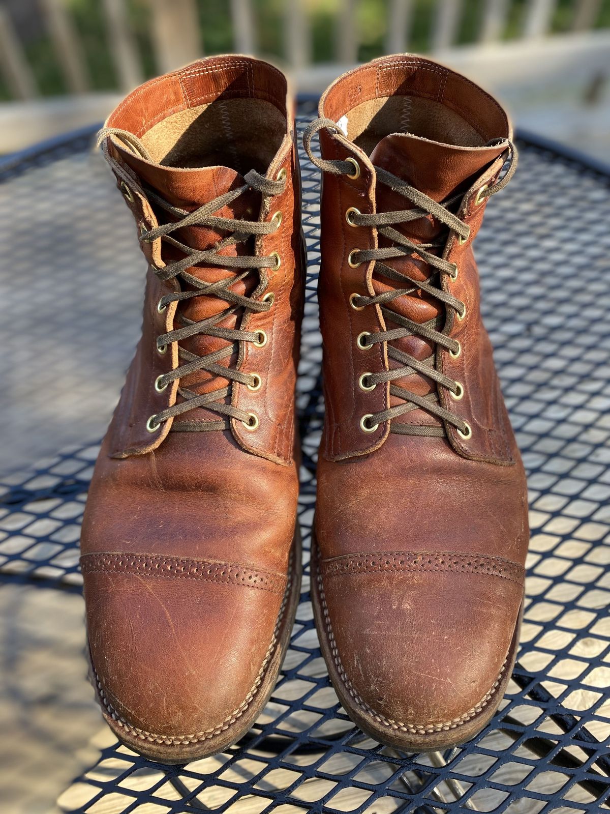 Photo by patinathunderdome on April 2, 2022 of the Viberg Service Boot in Horween Spice Dublin.