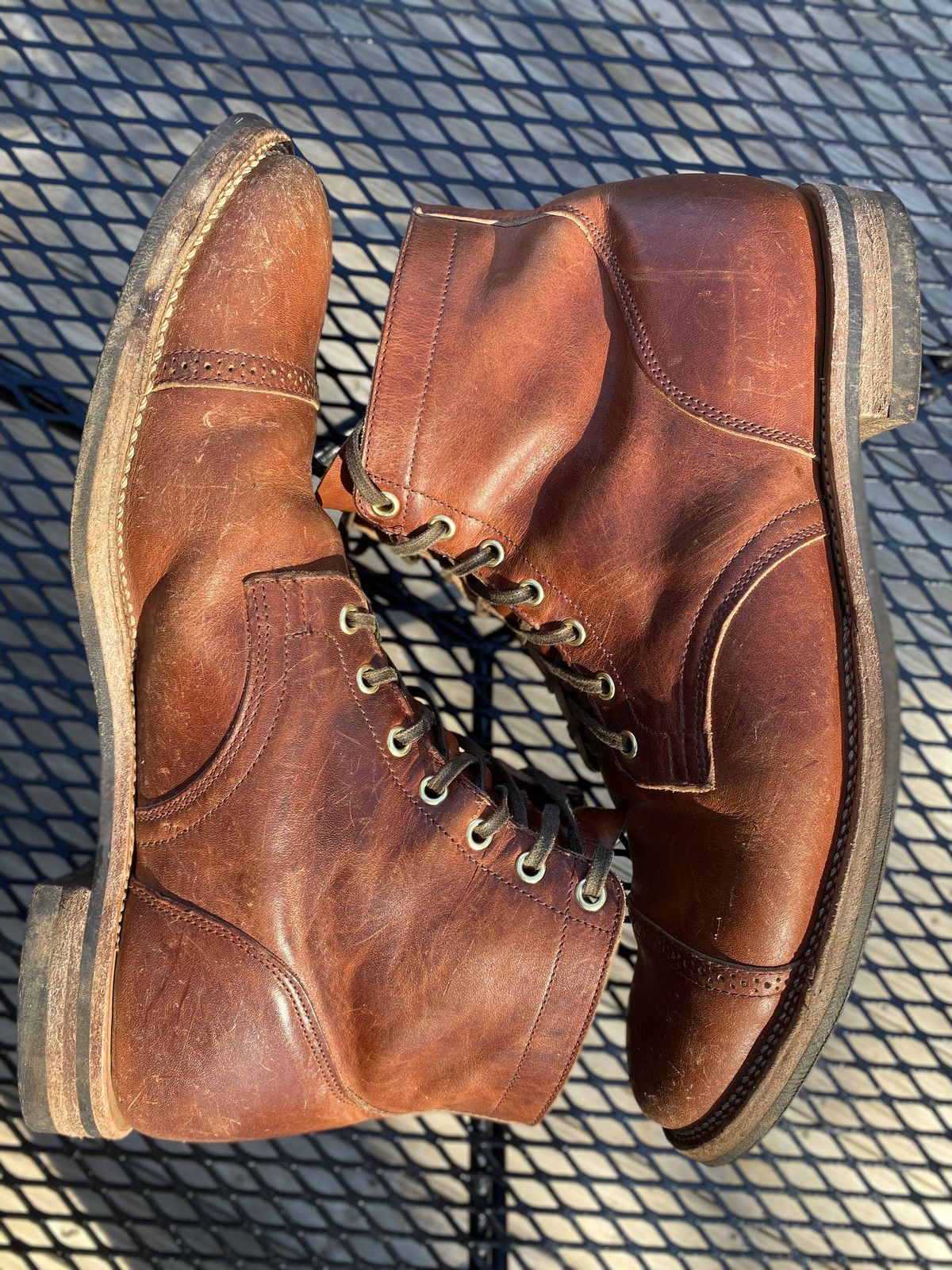 Photo by patinathunderdome on April 2, 2022 of the Viberg Service Boot in Horween Spice Dublin.