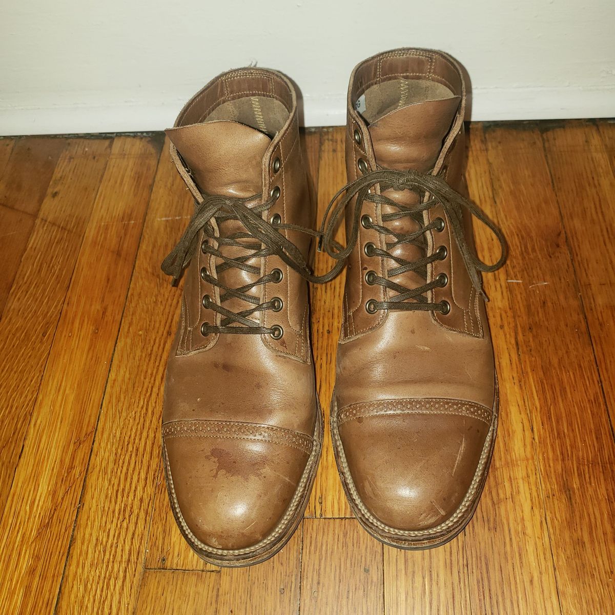 Photo by patinathunderdome on November 9, 2021 of the Viberg Service Boot in Horween Natural Chromexcel.