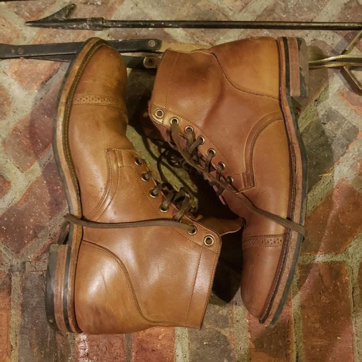 Photo by patinathunderdome on December 6, 2021 of the Viberg Service Boot in Horween Natural Chromexcel.