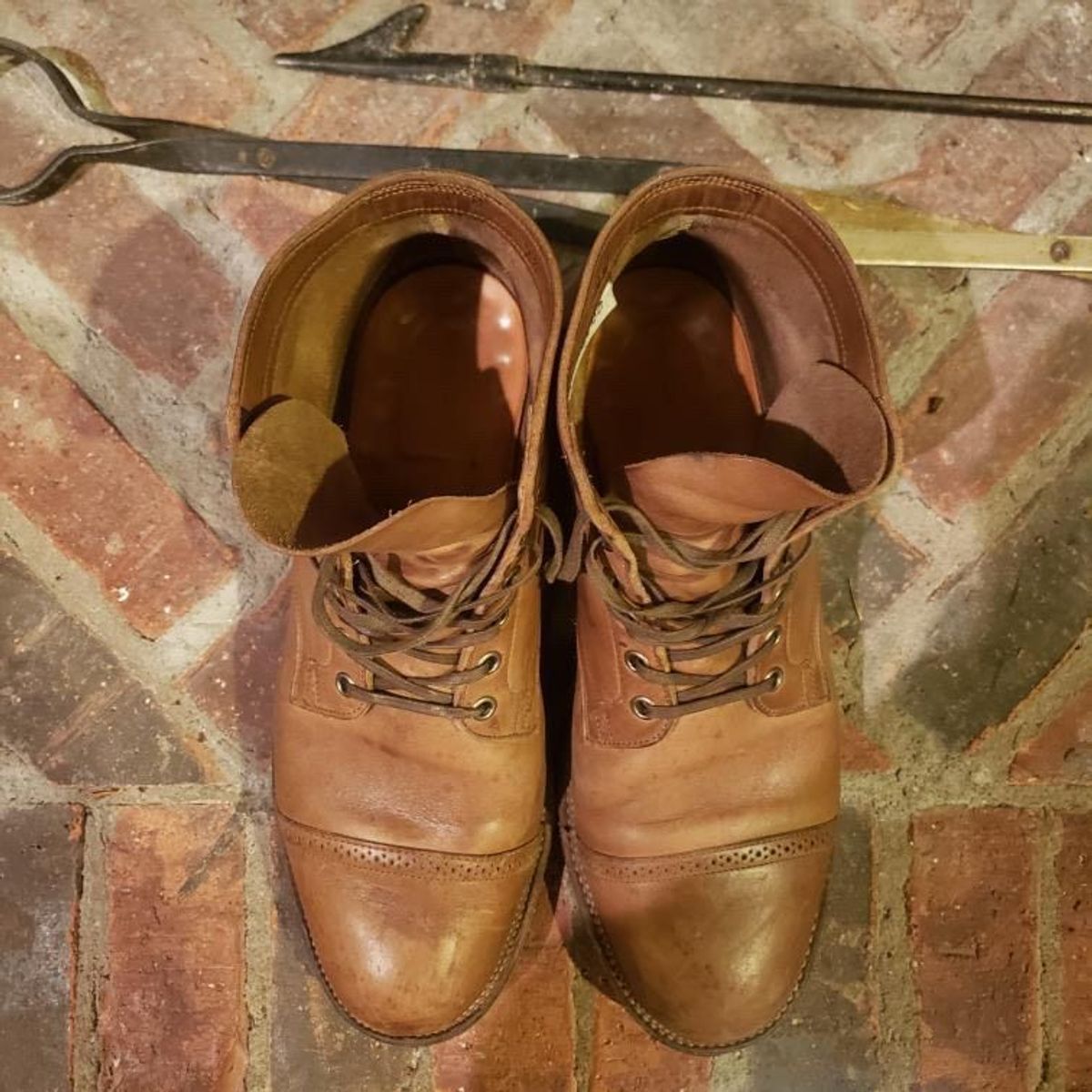 Photo by patinathunderdome on December 6, 2021 of the Viberg Service Boot in Horween Natural Chromexcel.