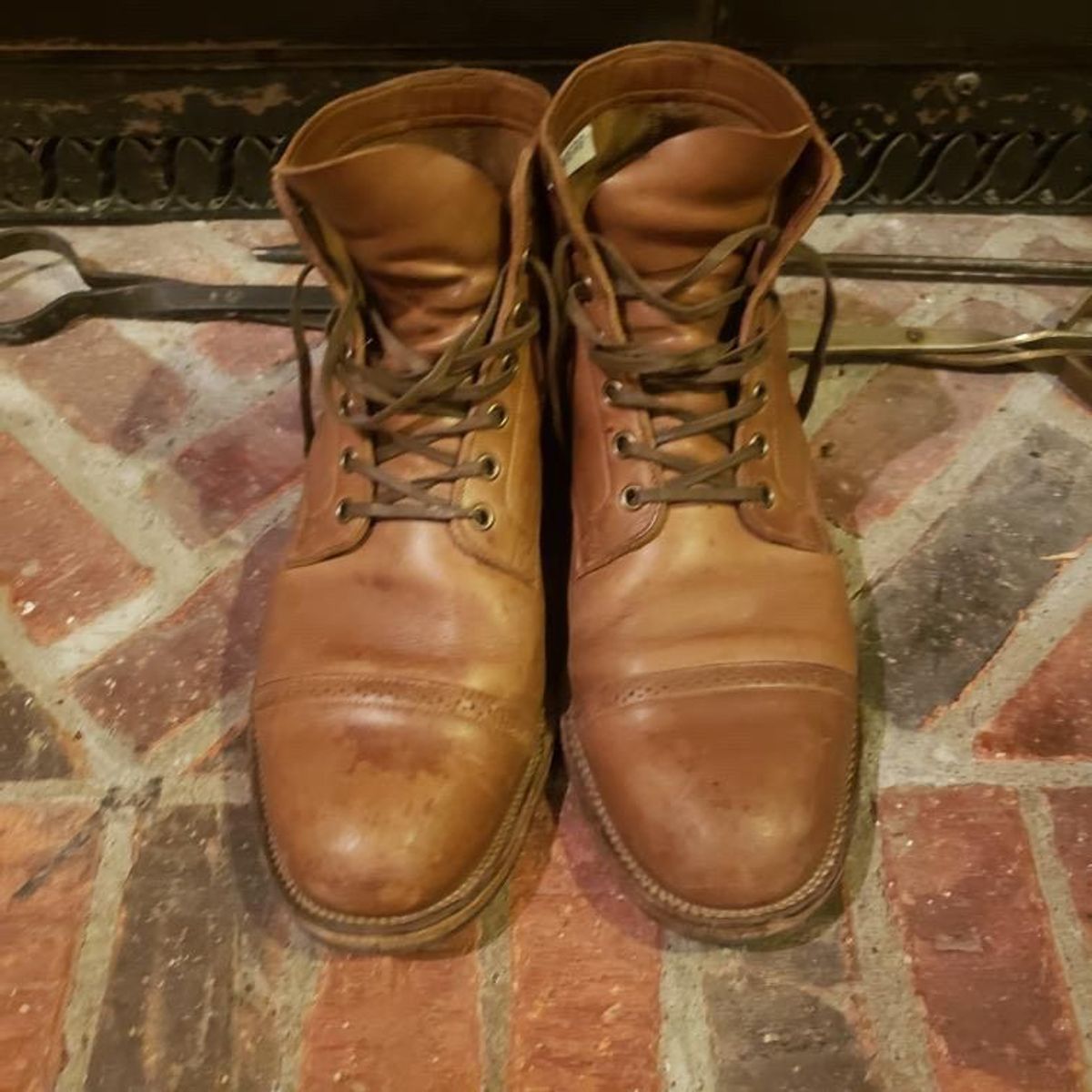 Photo by patinathunderdome on December 6, 2021 of the Viberg Service Boot in Horween Natural Chromexcel.