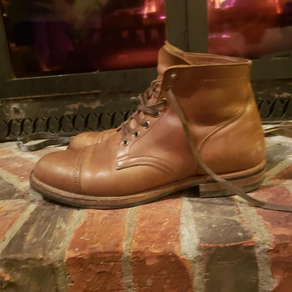 Photo by patinathunderdome on December 6, 2021 of the Viberg Service Boot in Horween Natural Chromexcel.