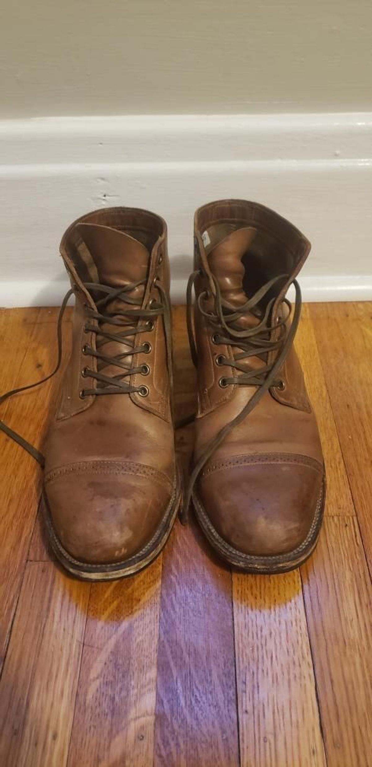 Photo by patinathunderdome on January 6, 2022 of the Viberg Service Boot in Horween Natural Chromexcel.