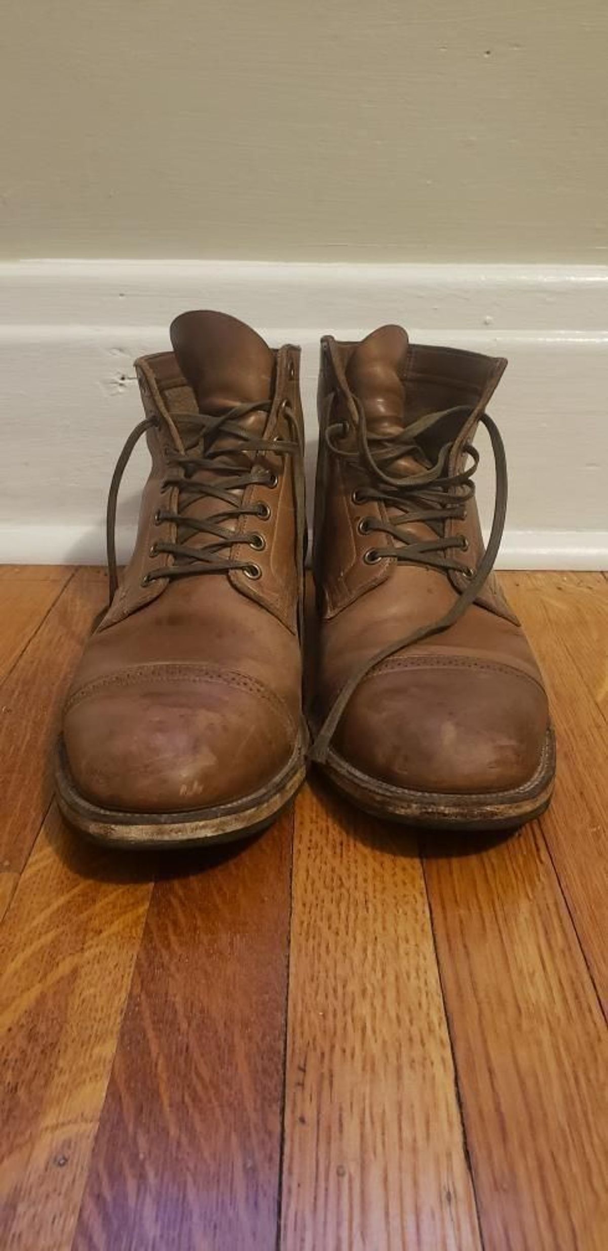 Photo by patinathunderdome on January 6, 2022 of the Viberg Service Boot in Horween Natural Chromexcel.