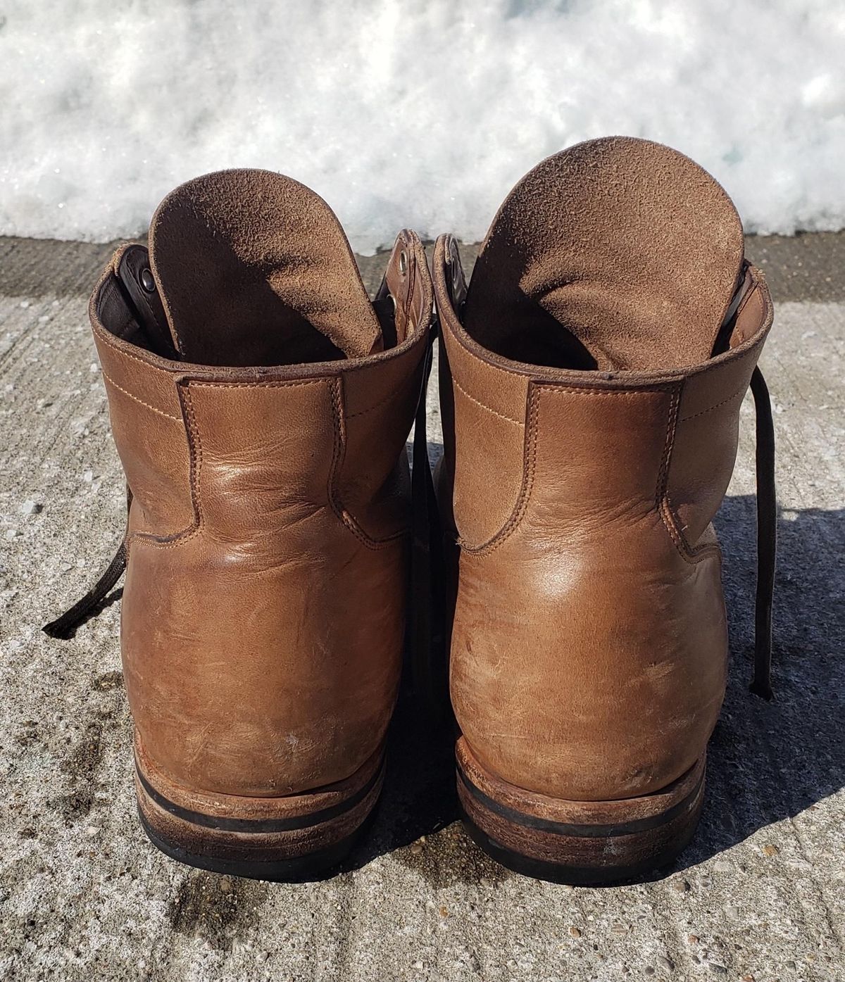 Photo by patinathunderdome on February 5, 2022 of the Viberg Service Boot in Horween Natural Chromexcel.