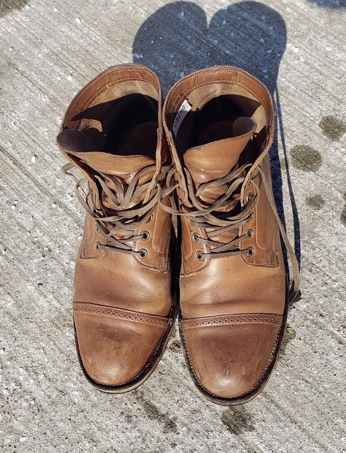 Photo by patinathunderdome on February 5, 2022 of the Viberg Service Boot in Horween Natural Chromexcel.