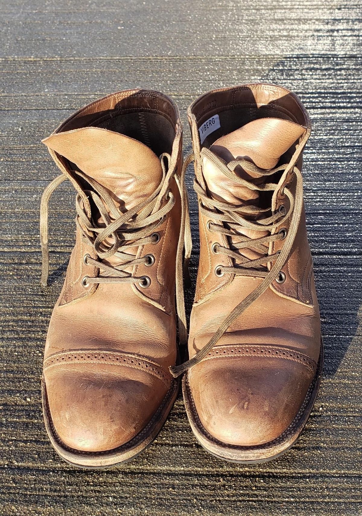 Photo by patinathunderdome on February 5, 2022 of the Viberg Service Boot in Horween Natural Chromexcel.